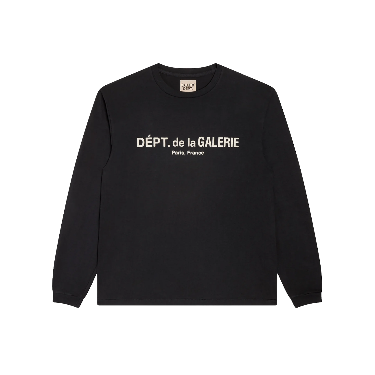 Gallery Dept. French Logo Lux Long Sleeve Tee 'Washed Black'