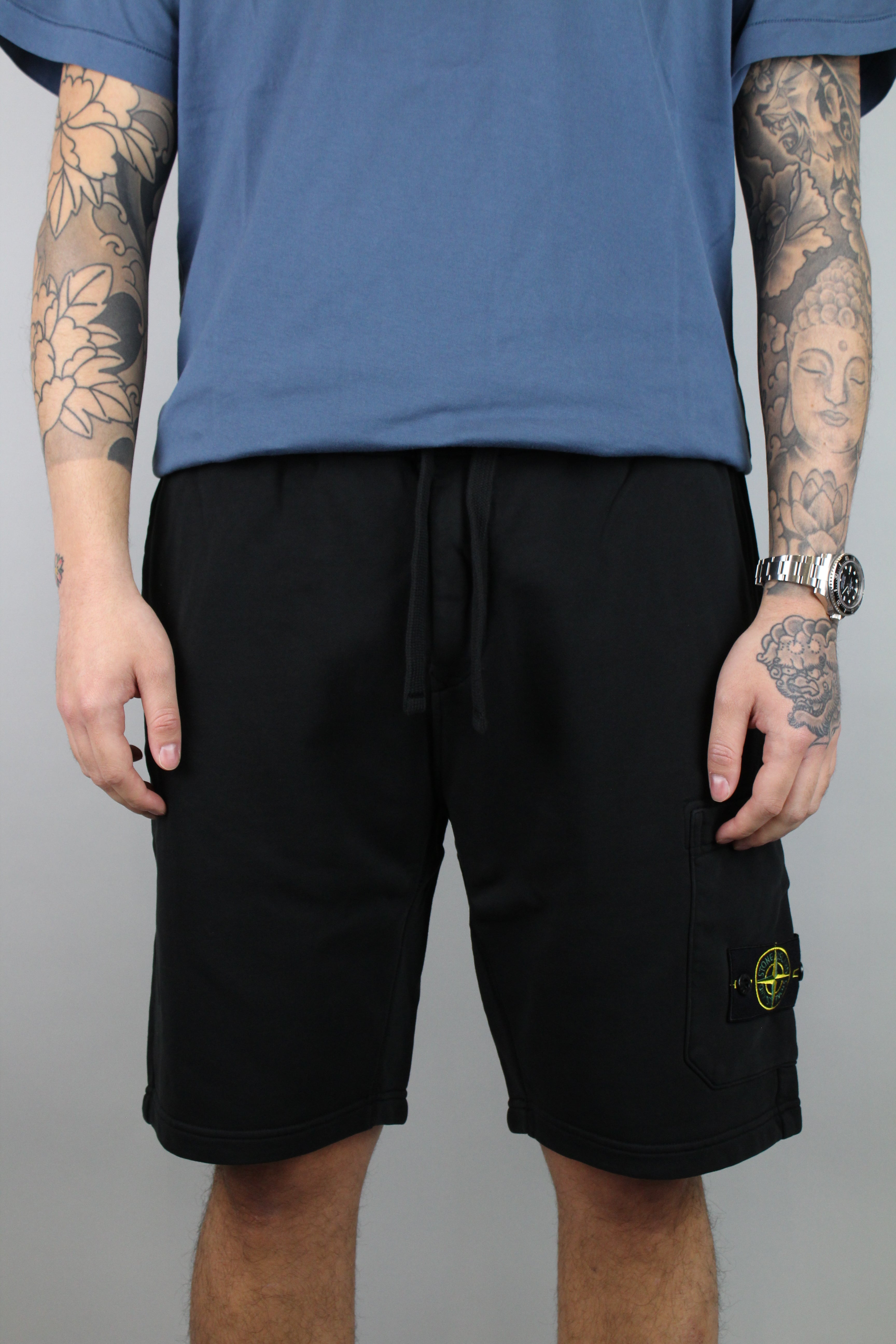 Stone Island Felpa Bermuda Shorts 'Black'-8747862032714-The Attic