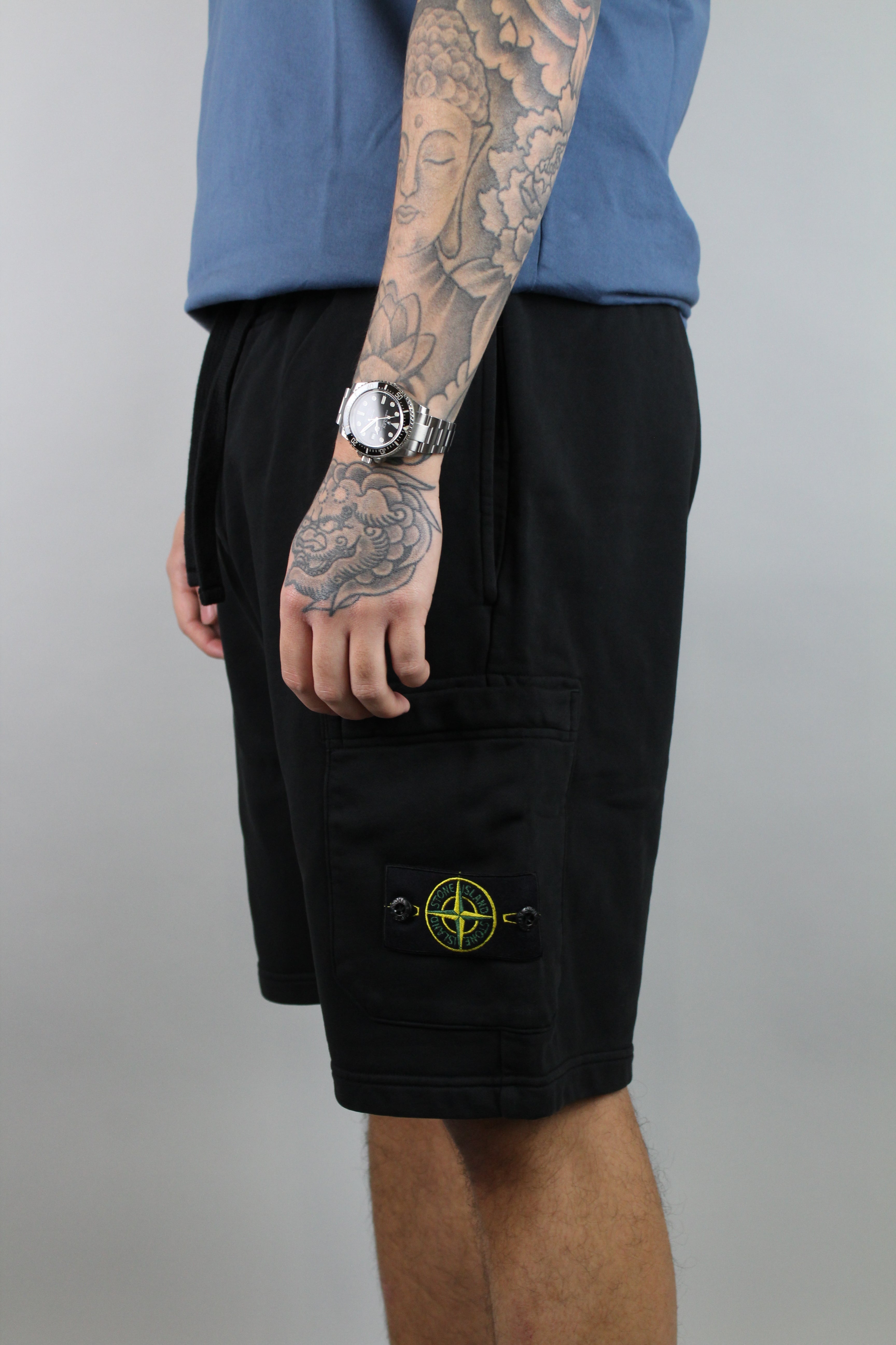 Stone Island Felpa Bermuda Shorts 'Black'-8747862032714-The Attic