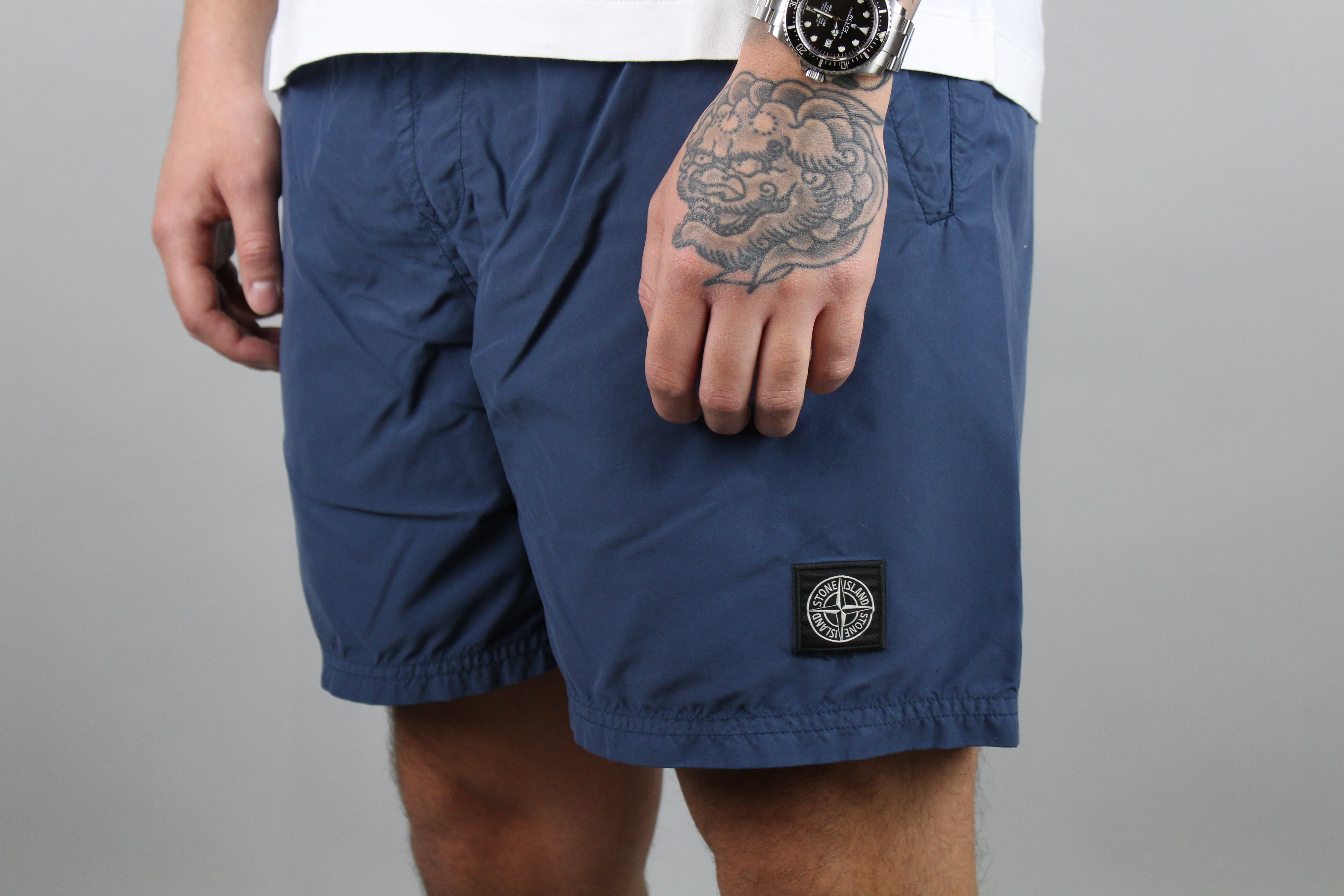 Stone Island Compass Logo Swim Shorts 'Navy Blue'-8747819106634-The Attic