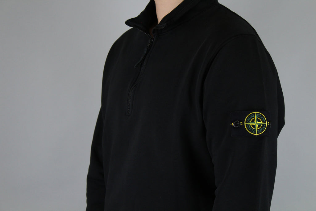 Stone Island Felpa Quarter Zip 'Black'-8748018696522-The Attic
