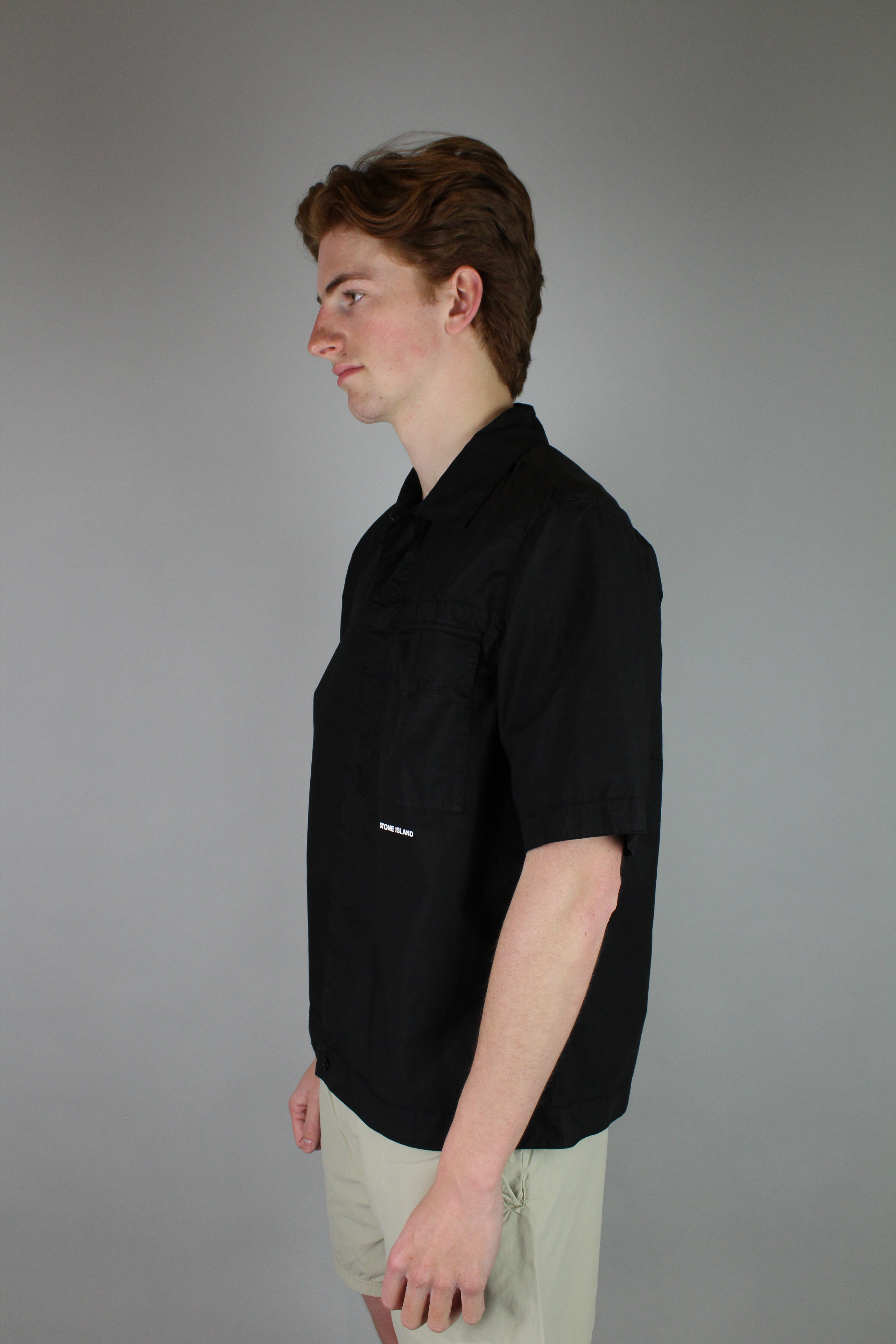 Stone Island Detailed Overshirt 'Black'-8747813339466-The Attic