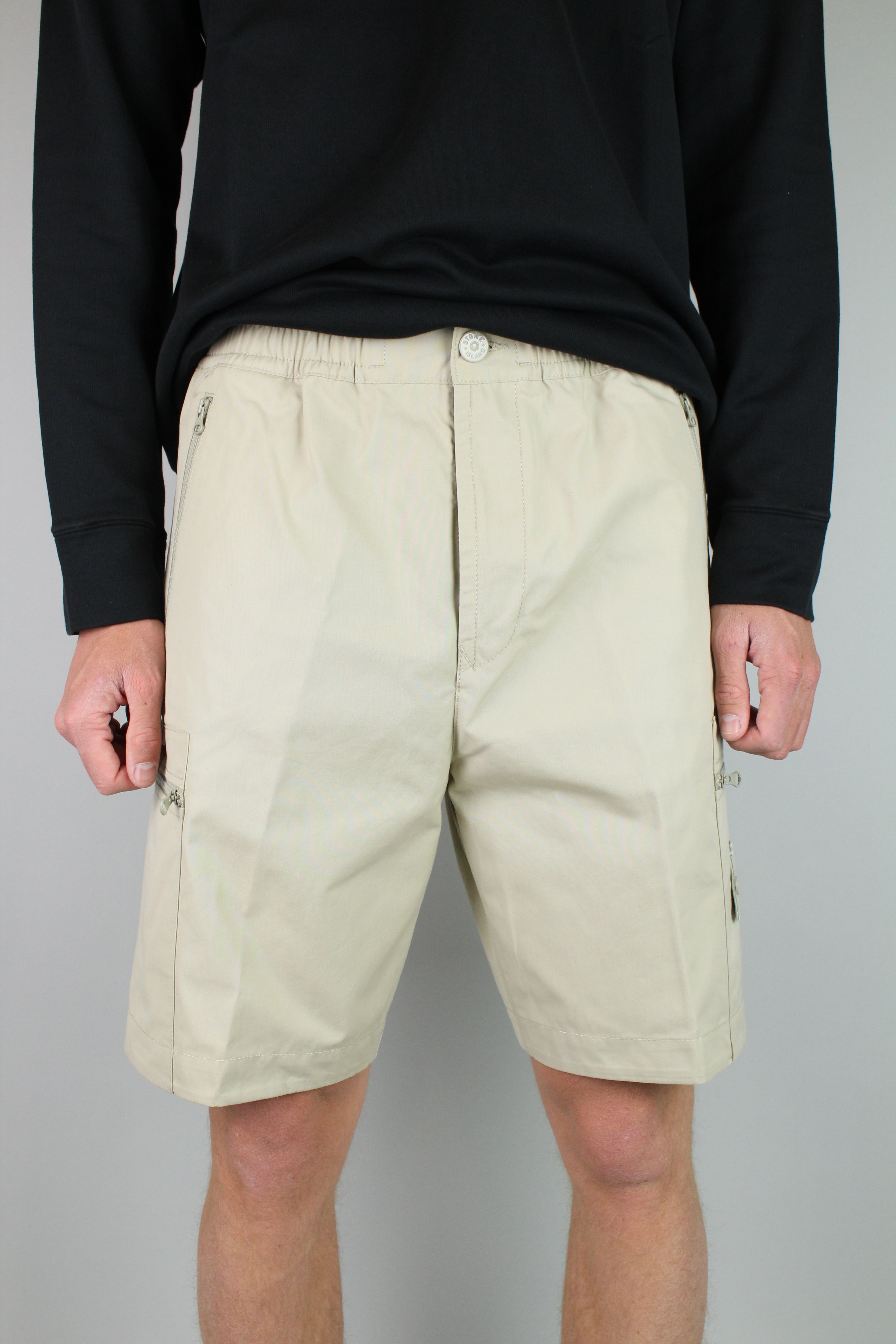 Stone Island Weatherproof Comfort Shorts Ghost (Beige)-9348479484234-The Attic