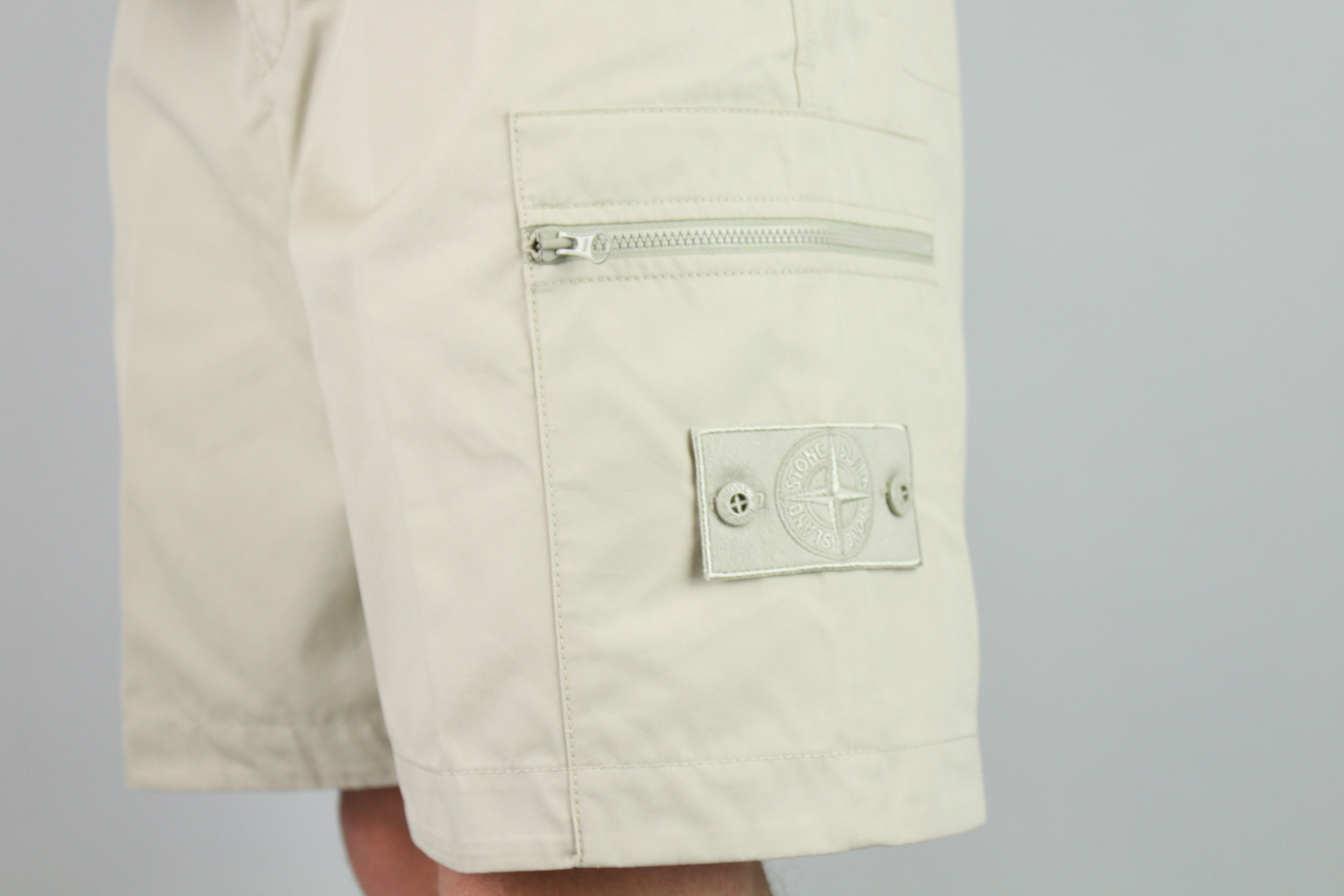 Stone Island Weatherproof Comfort Shorts Ghost (Beige)-9348479484234-The Attic