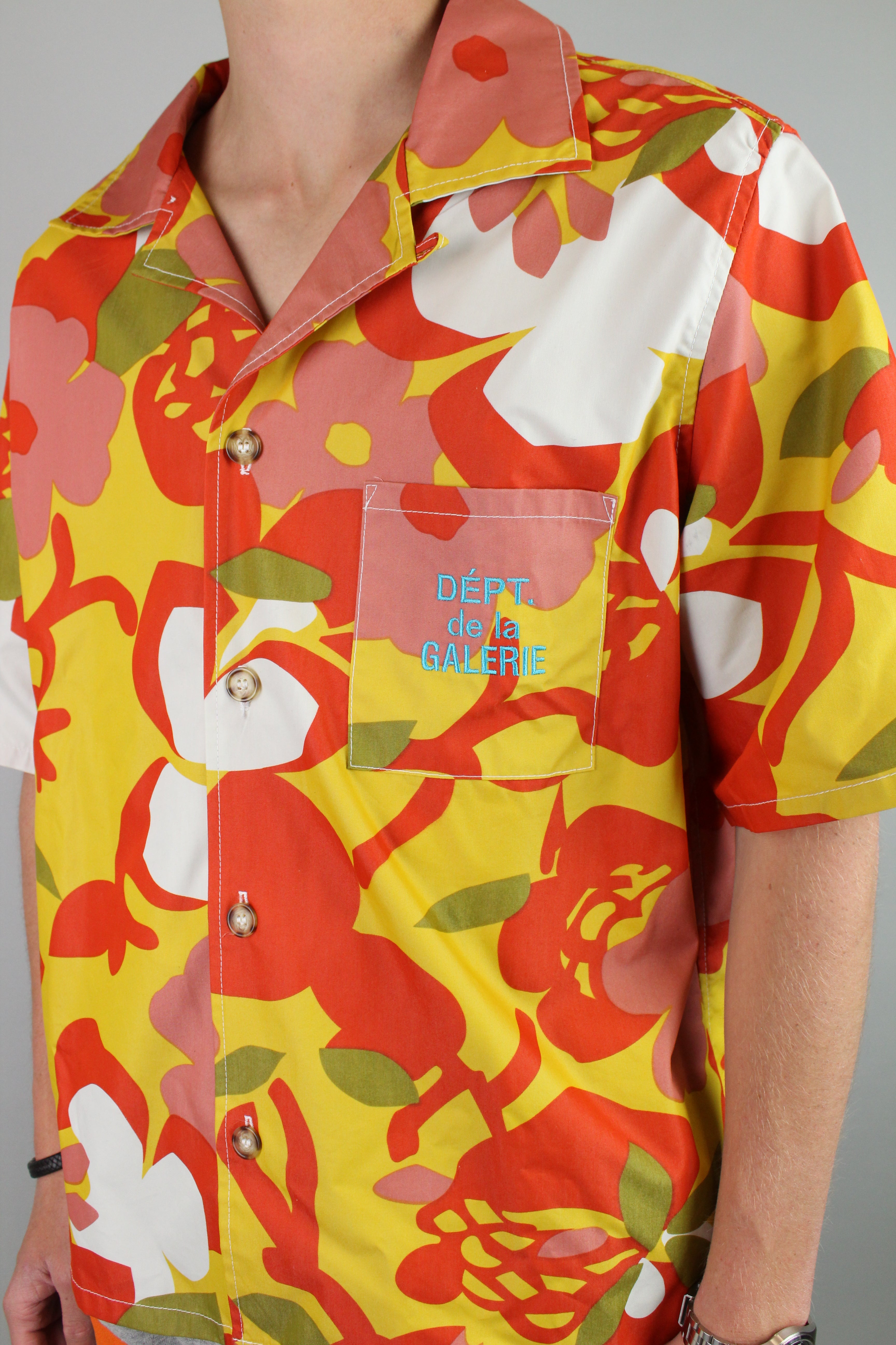 Gallery Dept. Cotton Patterned Parker Shirt 'Orange'-9348629889354-The Attic