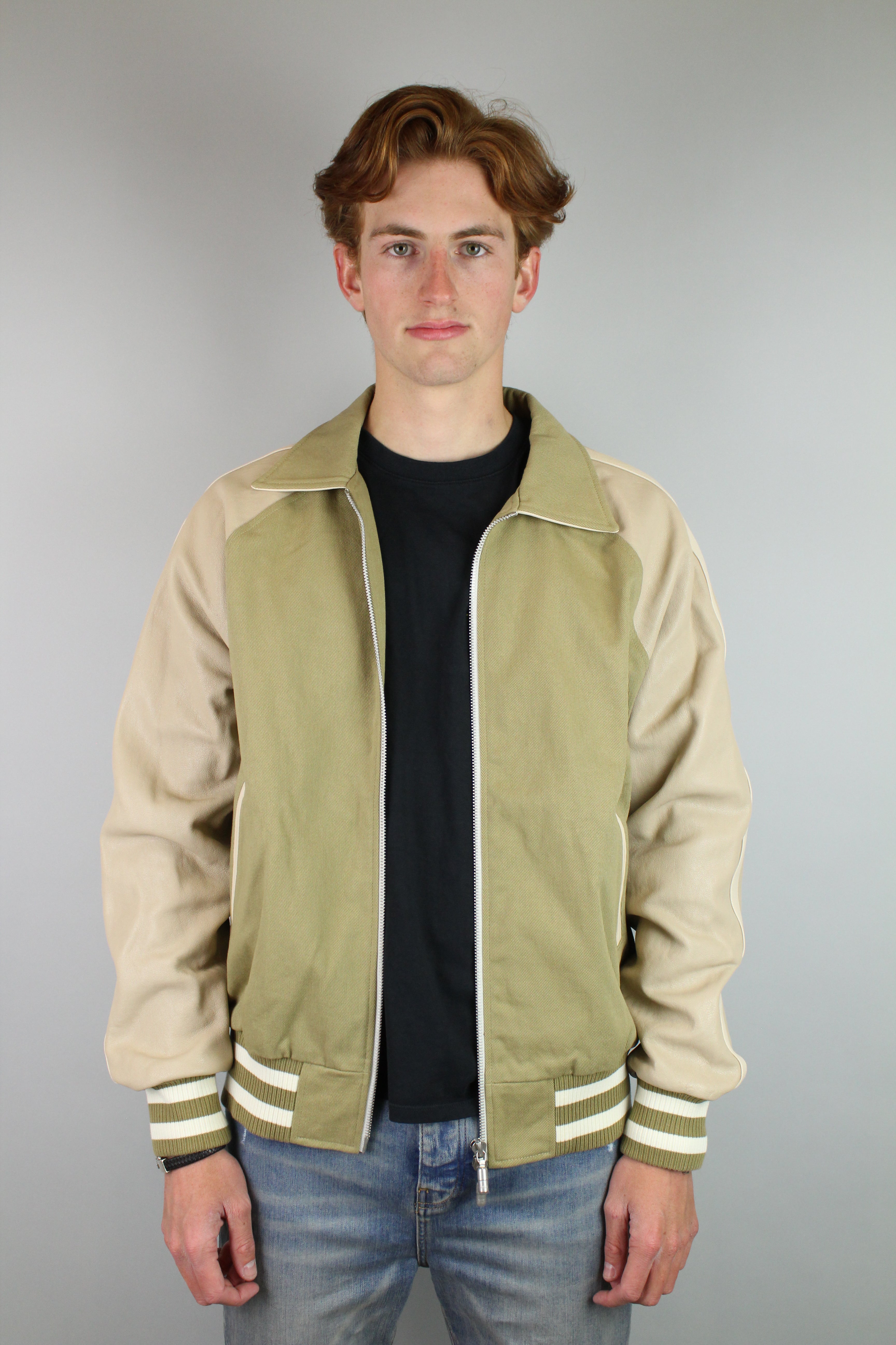 Rhude Twill 'Rhude Boys' Bomber Jacket 'Beige/Green'-9363665715530-The Attic