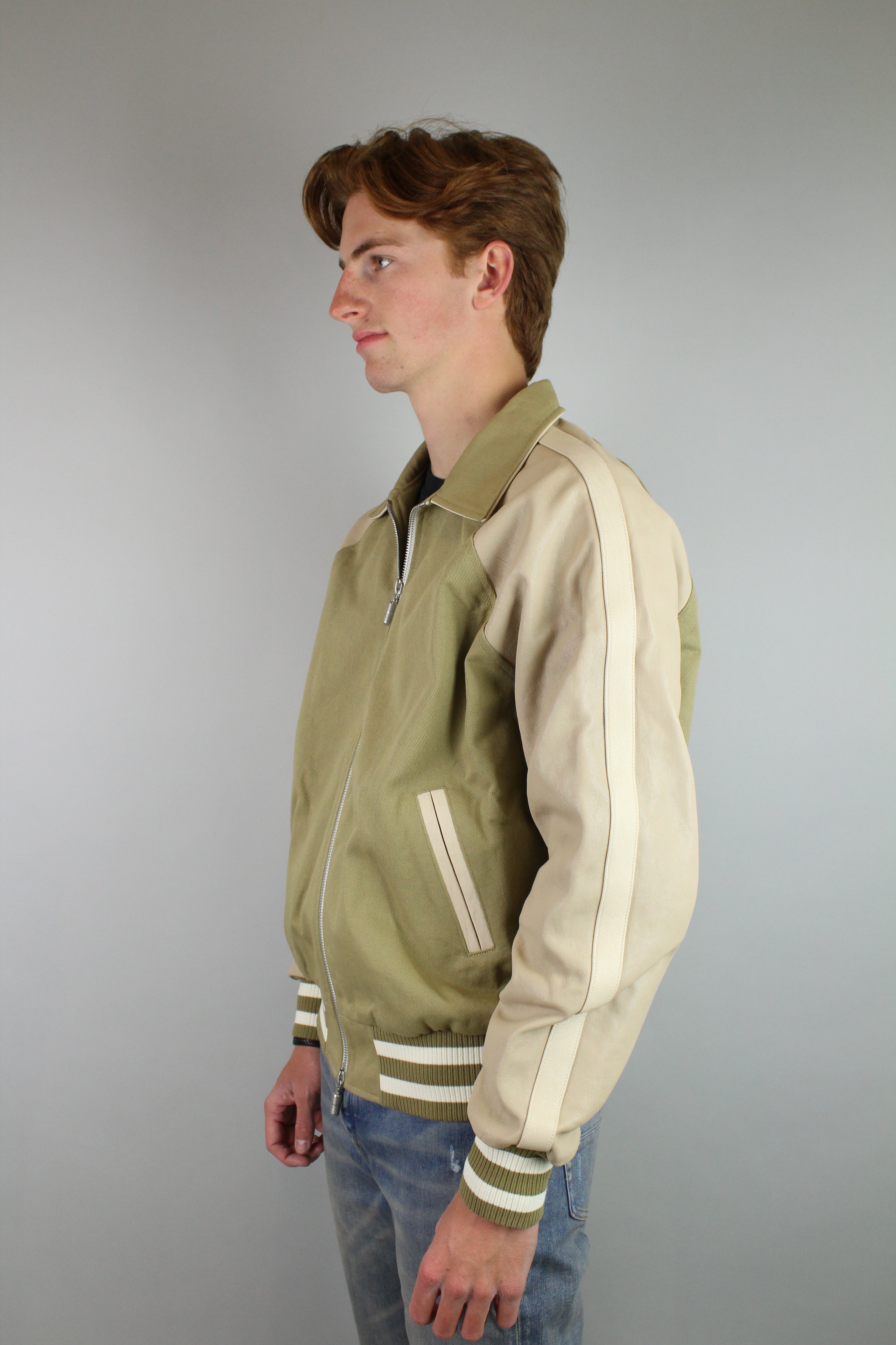 Rhude Twill 'Rhude Boys' Bomber Jacket 'Beige/Green'-9363665715530-The Attic