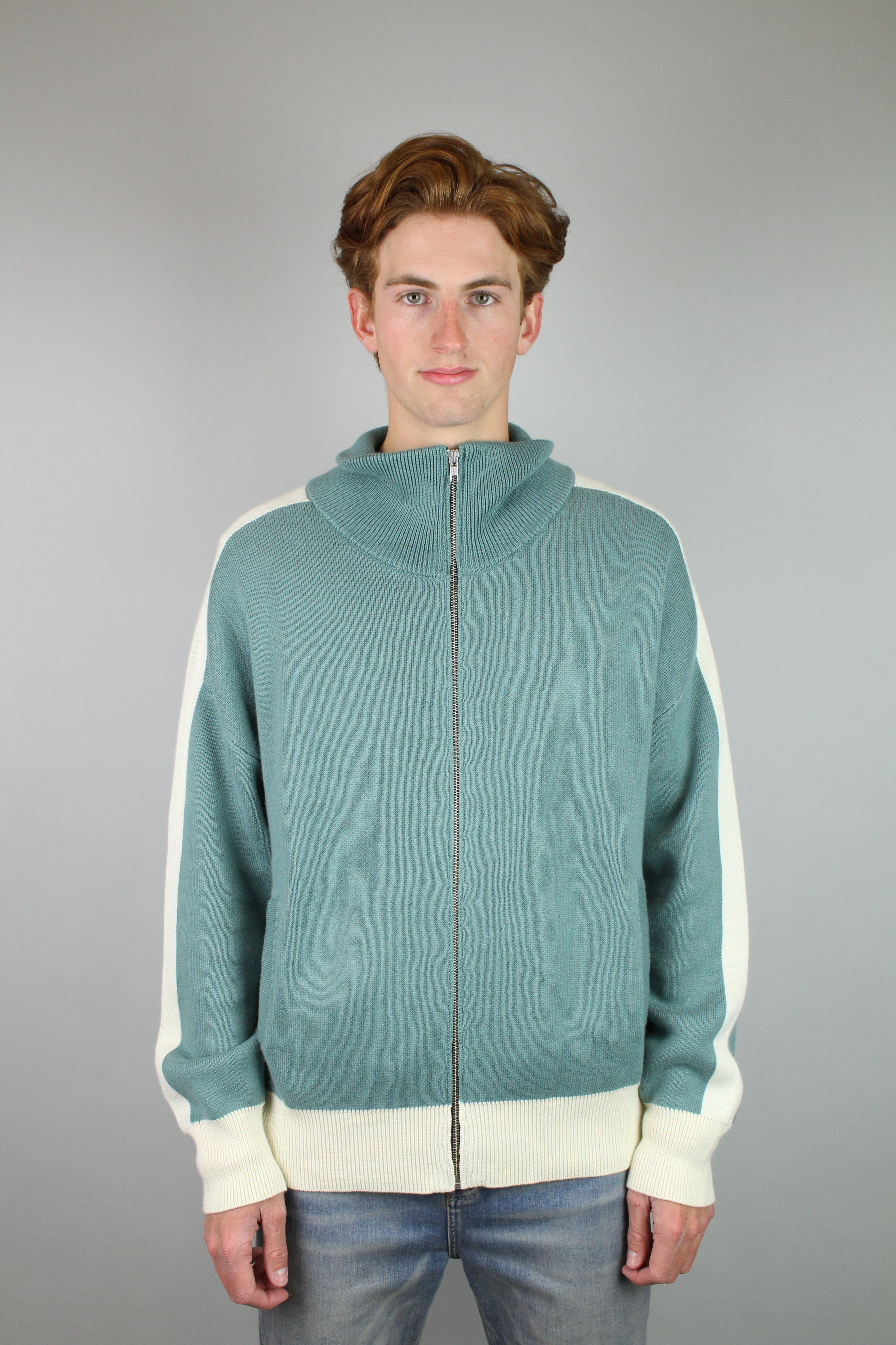 Rhude Zip-Up Track Jacket 'Ivory/Sage'-9363686883658-The Attic