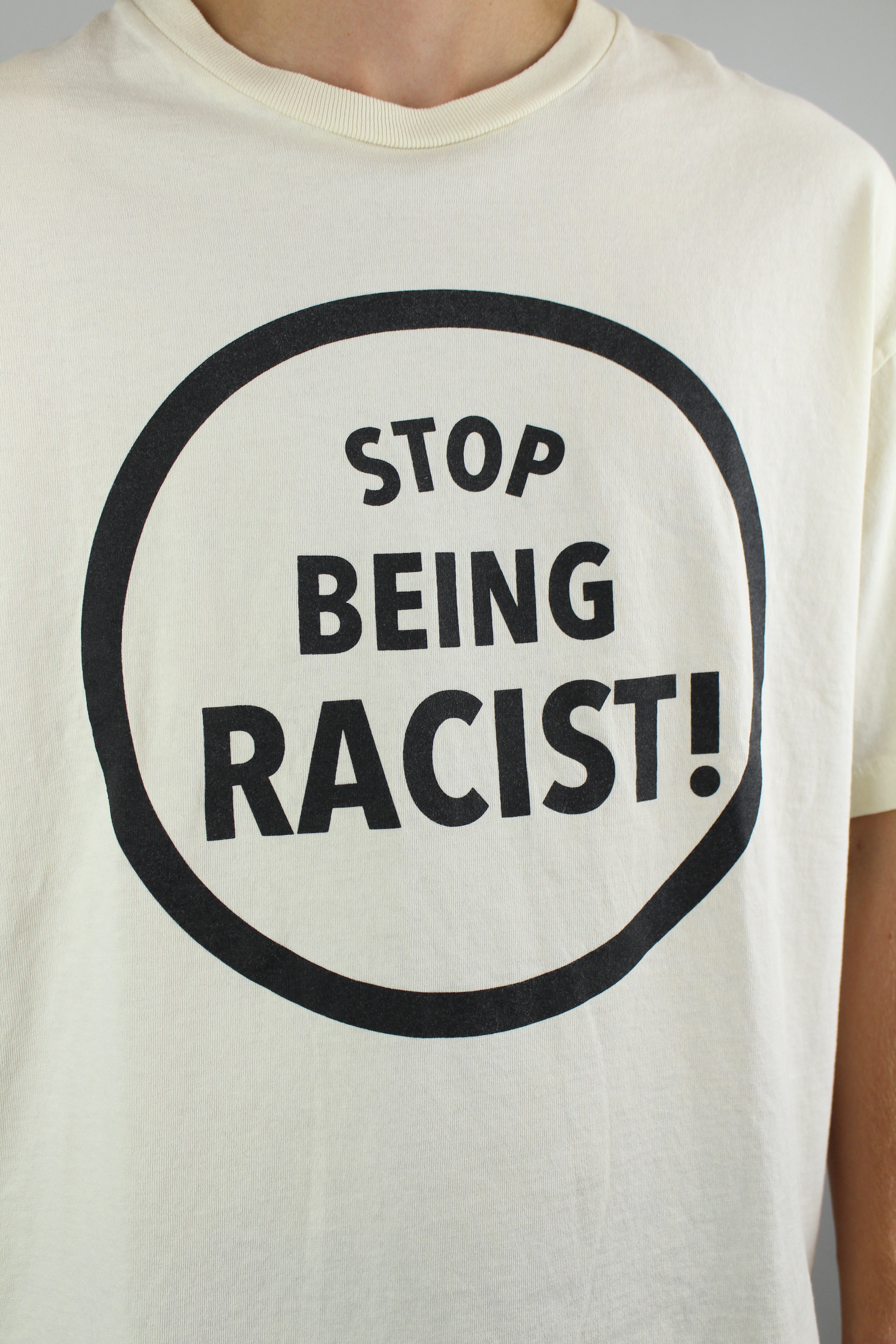 Gallery Dept. Stop Being Racist T-shirt 'Cream'-9466175914314-The Attic