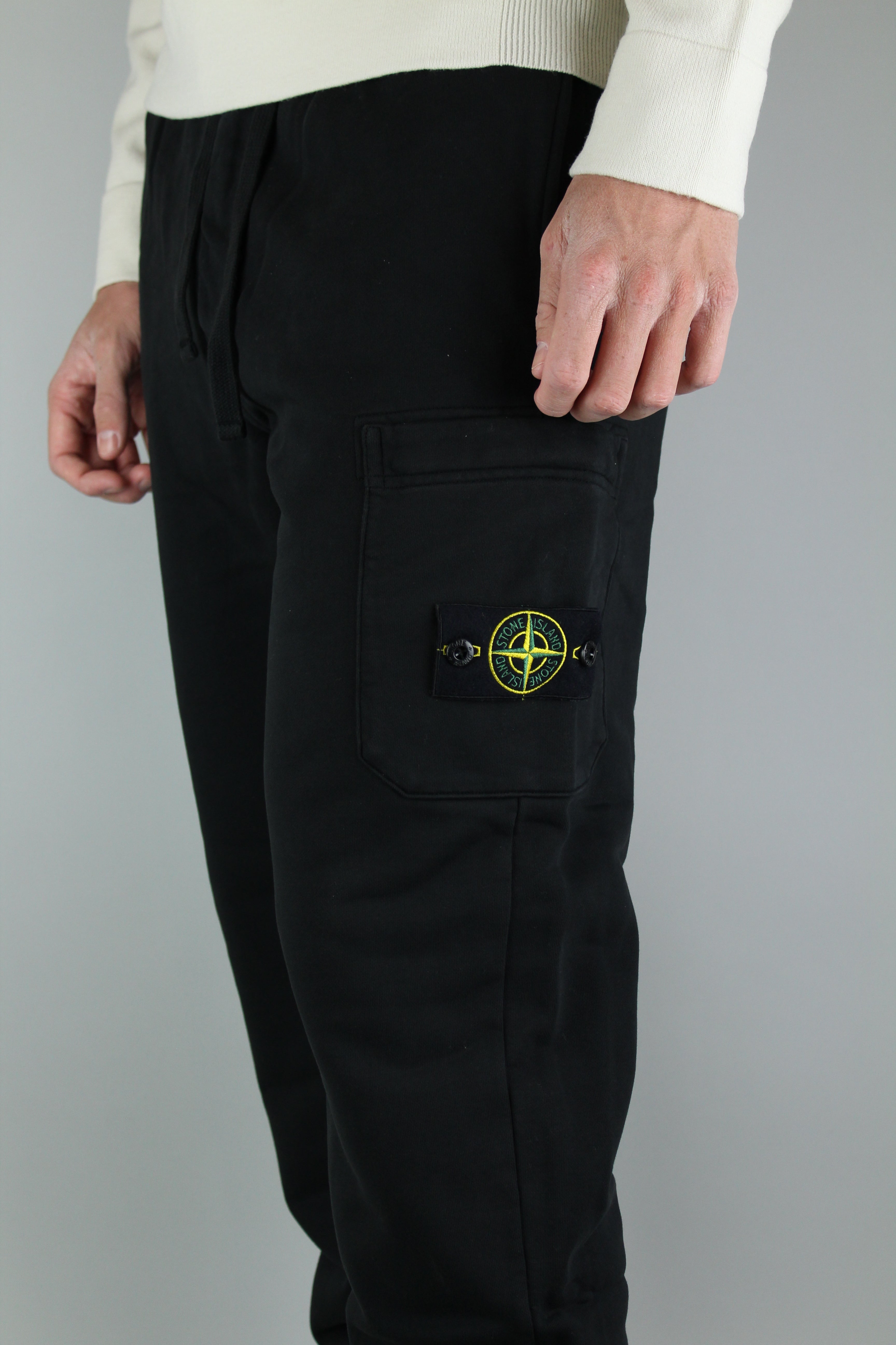 Stone Island Fleece Sweatpants 'Black'-9517002785098-The Attic
