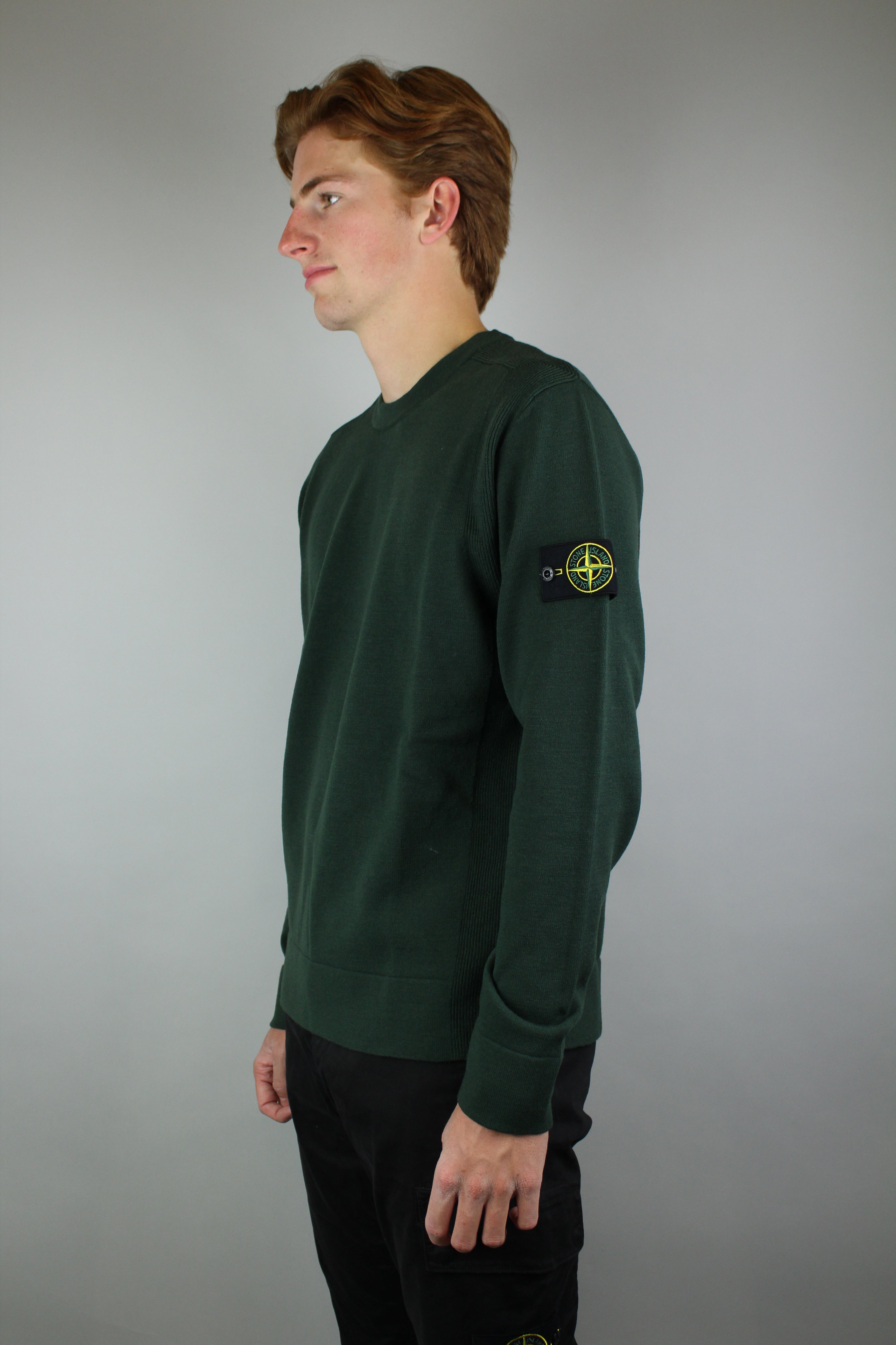 Stone Island Wool Crewneck 'Musk Green'-9516079972682-The Attic