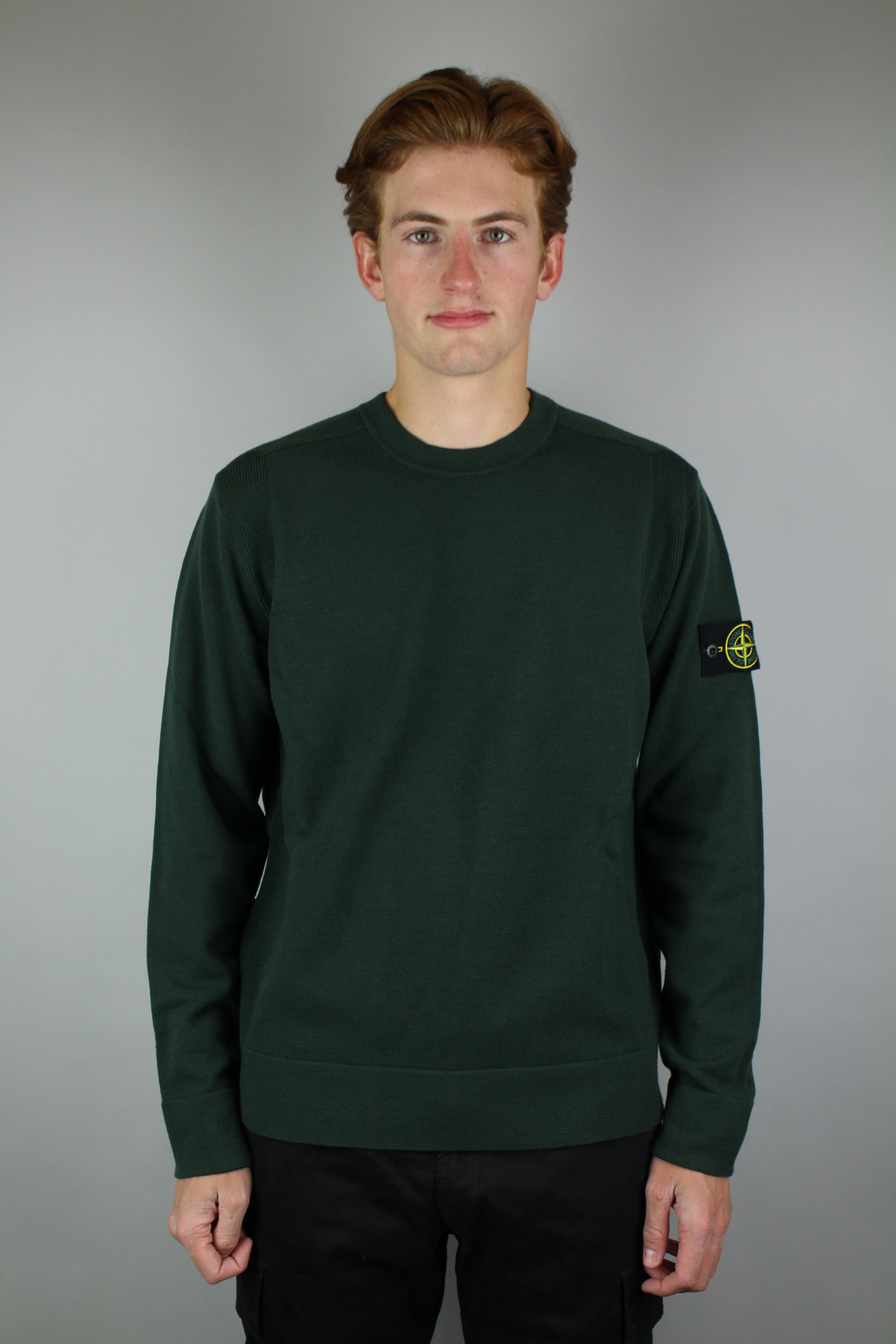 Stone Island Wool Crewneck 'Musk Green'-9516079972682-The Attic