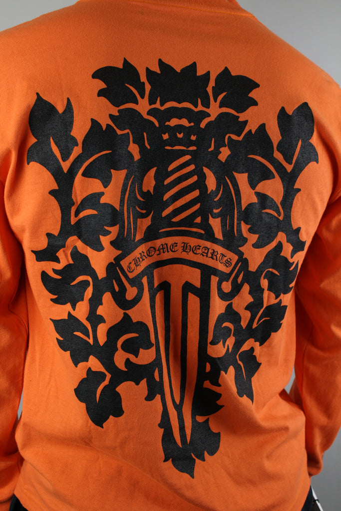Chrome Hearts Vine Dagger Longsleeve T-Shirt 'Orange/Black' - Size M (ARCHIVE)-9568406143306-The Attic