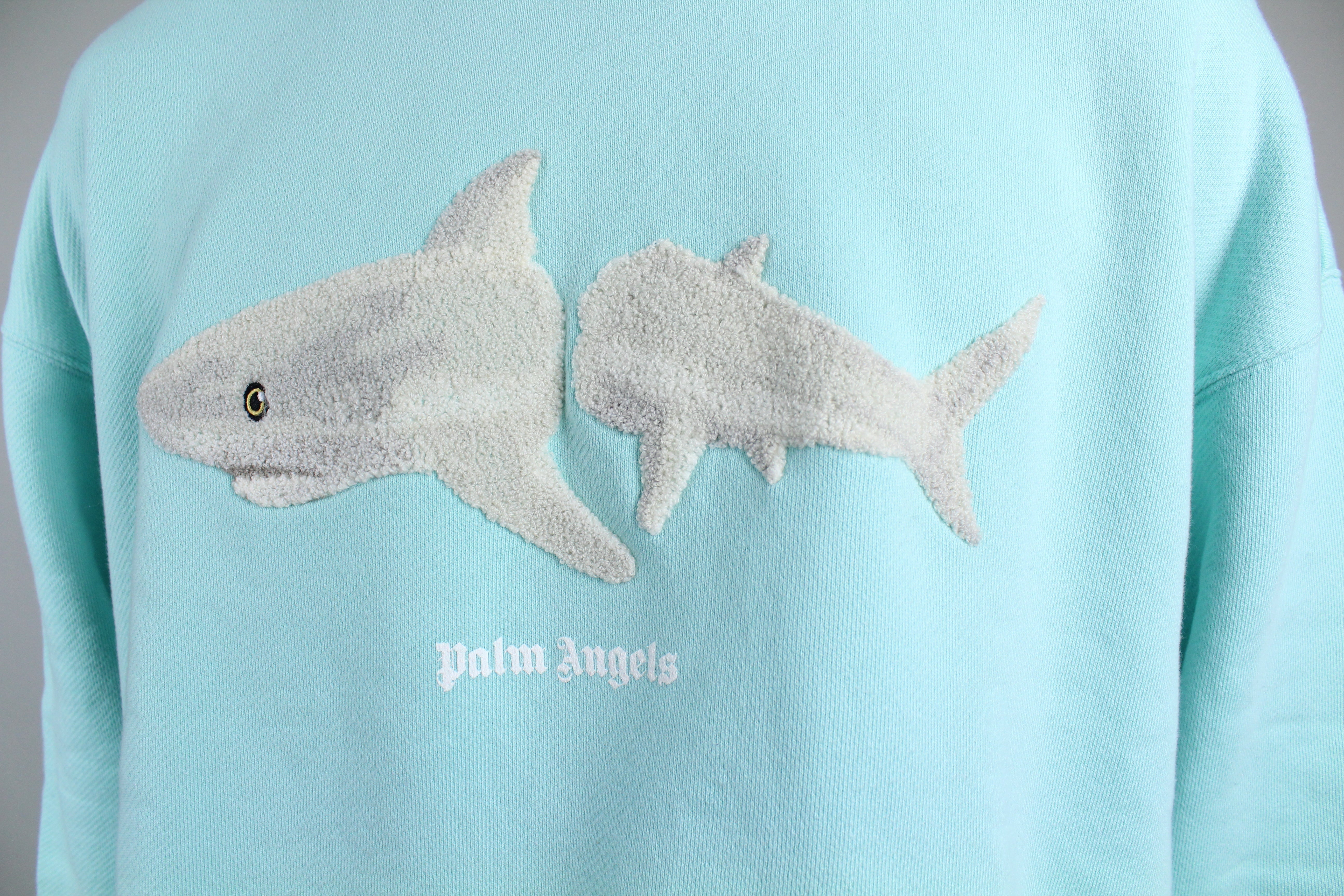 Palm Angels White Shark Sweater 'Blue'-8397282312522-The Attic