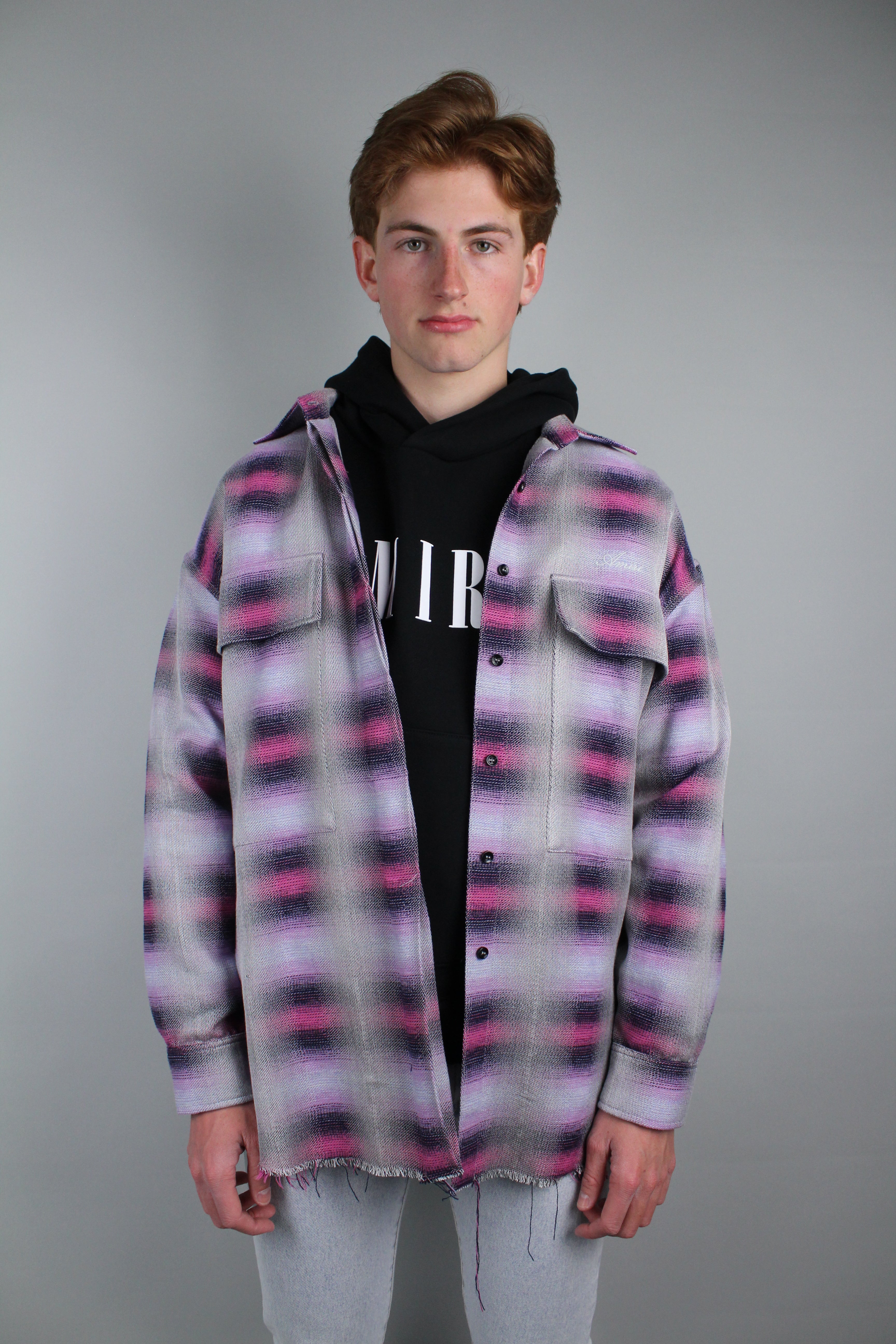 Amiri Oversized Flannel (Purple/Pink)-7739547648150-The Attic