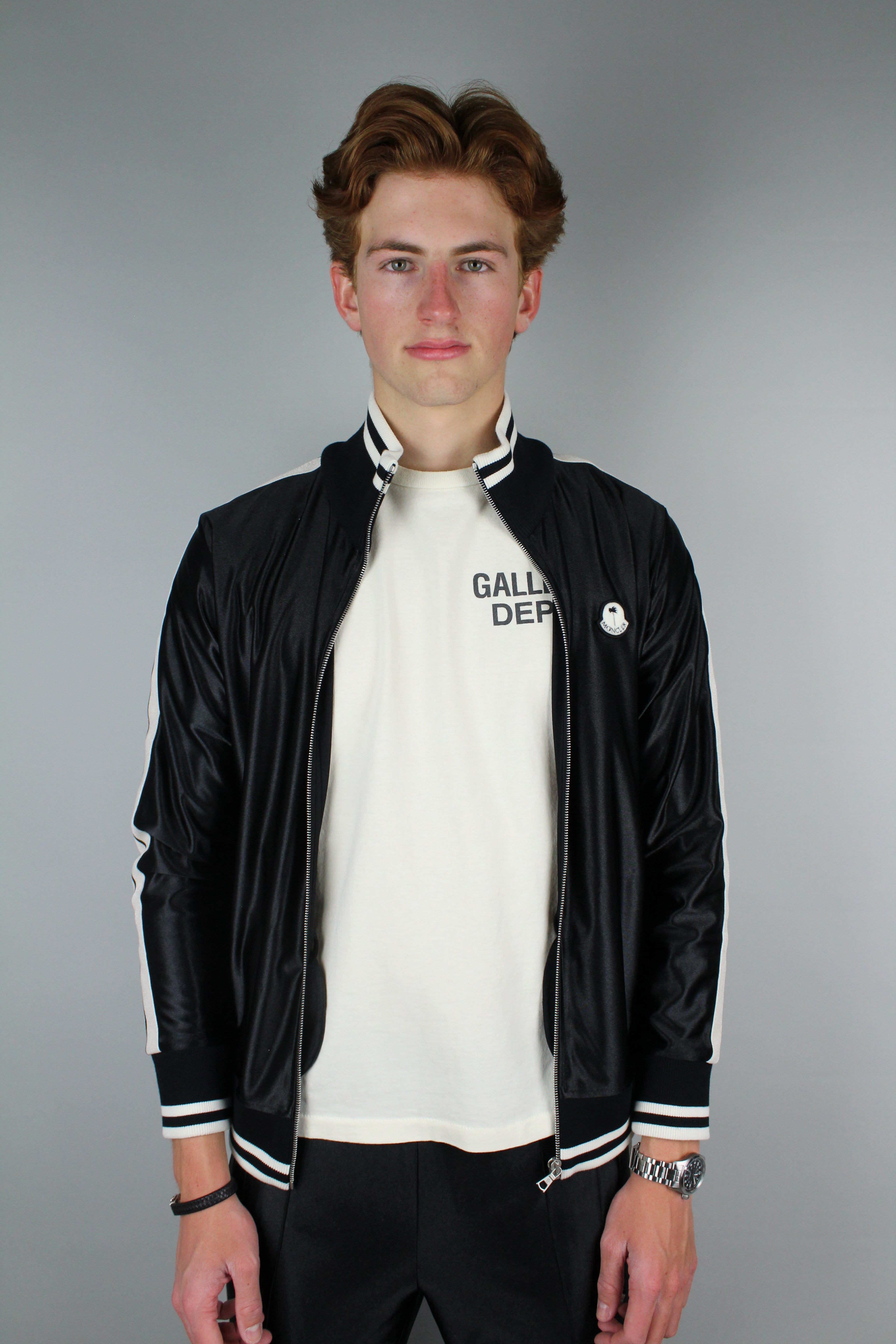 Moncler X Palm Angels Shiny Track Jacket 'Black'-8481734033738-The Attic