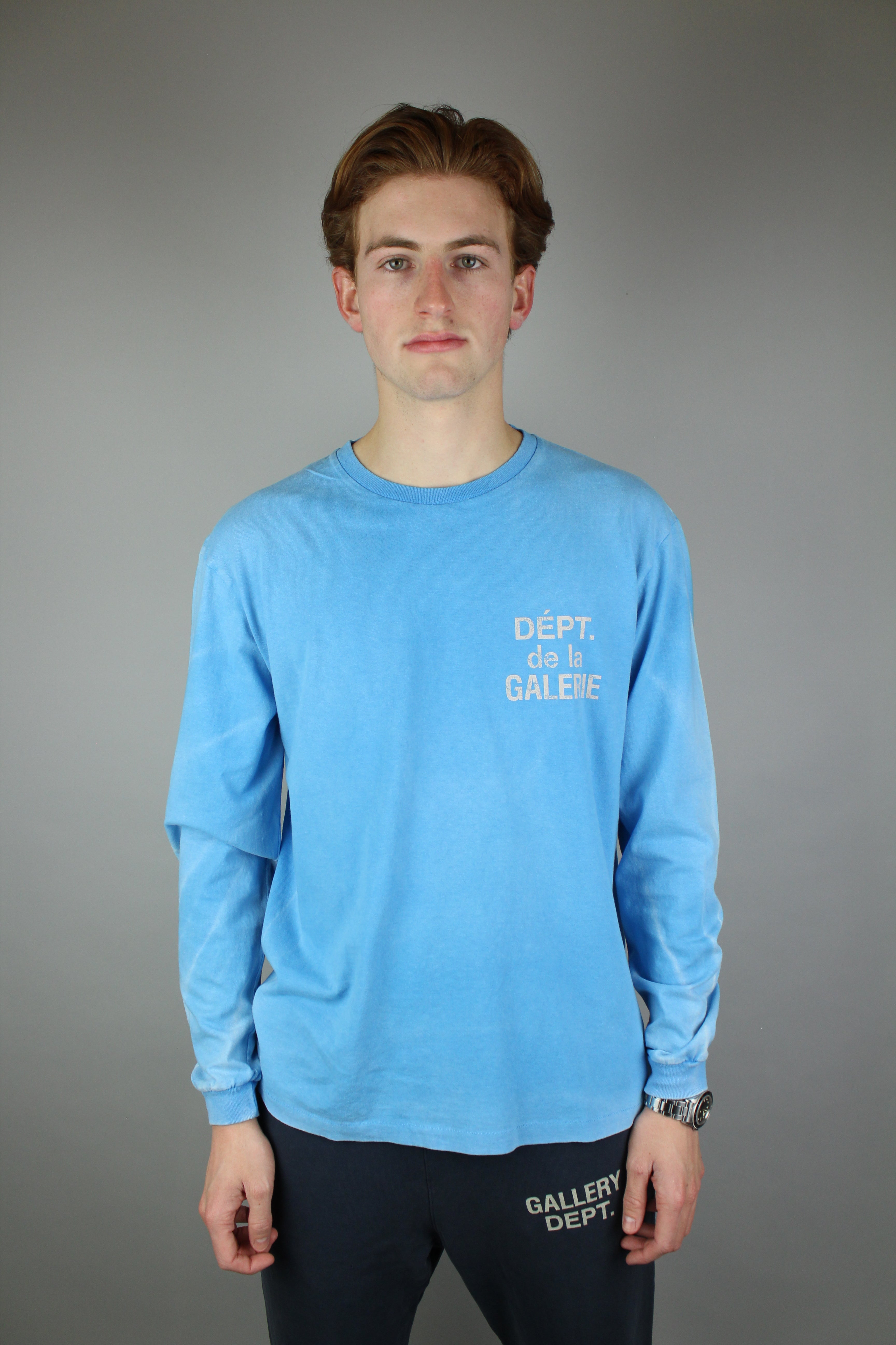 Gallery Dept. French Longsleeve 'Cyan' (Vintage Washing)-9621229535562-The Attic