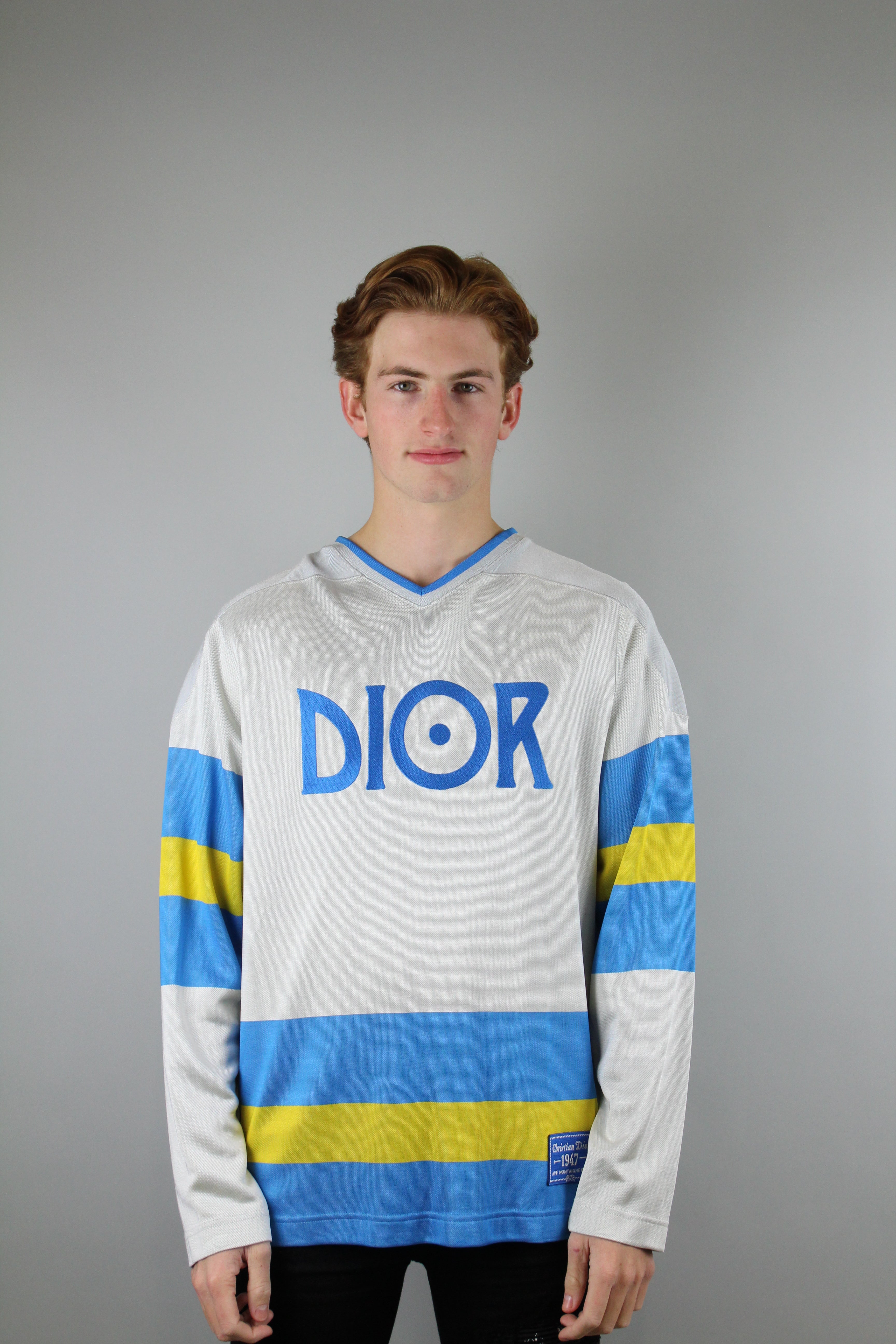 Christian Dior X Jack Kerouac 'Hockey Jersey' (White/Light Blue)-8612440670538-The Attic