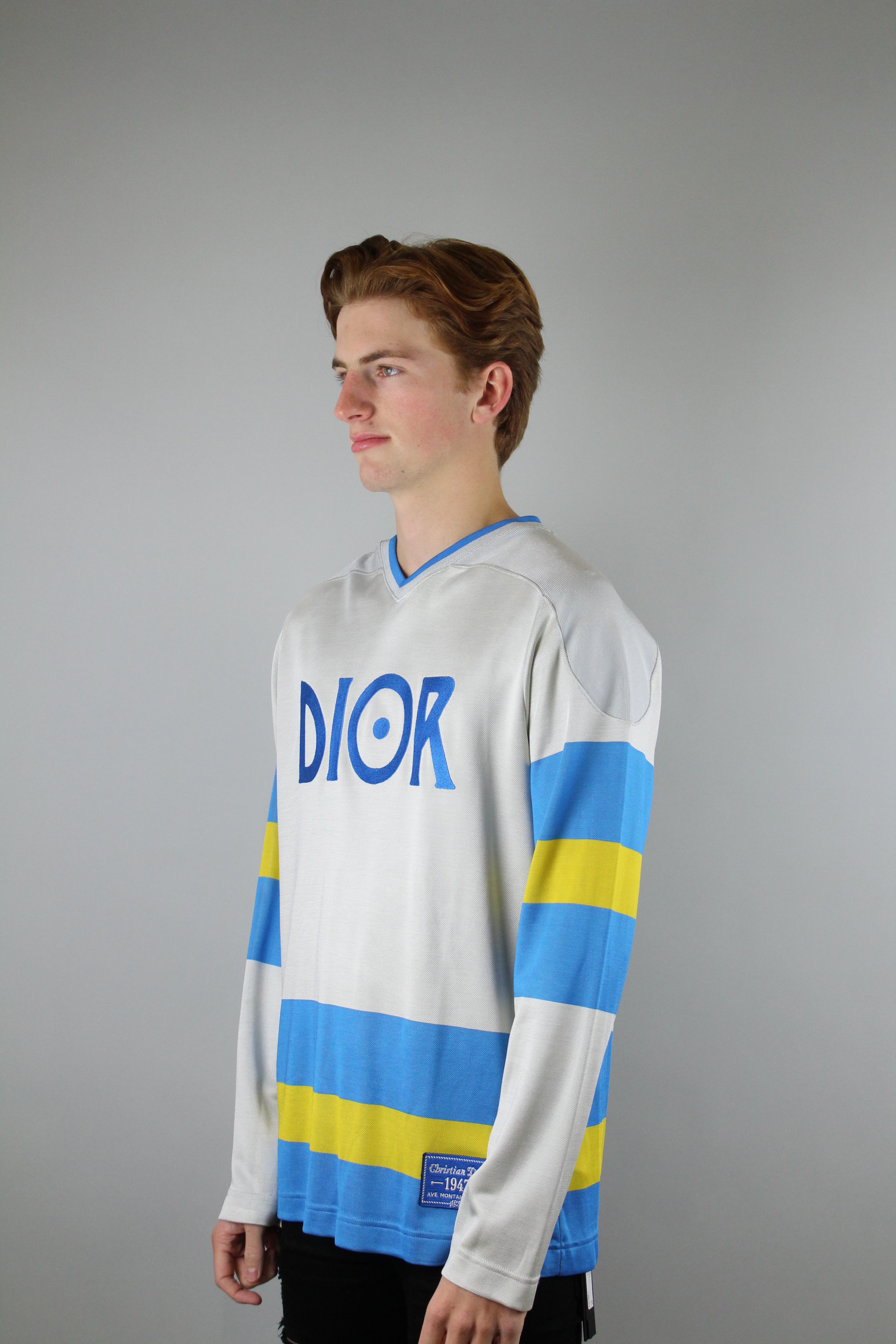 Christian Dior X Jack Kerouac 'Hockey Jersey' (White/Light Blue)-8612440670538-The Attic