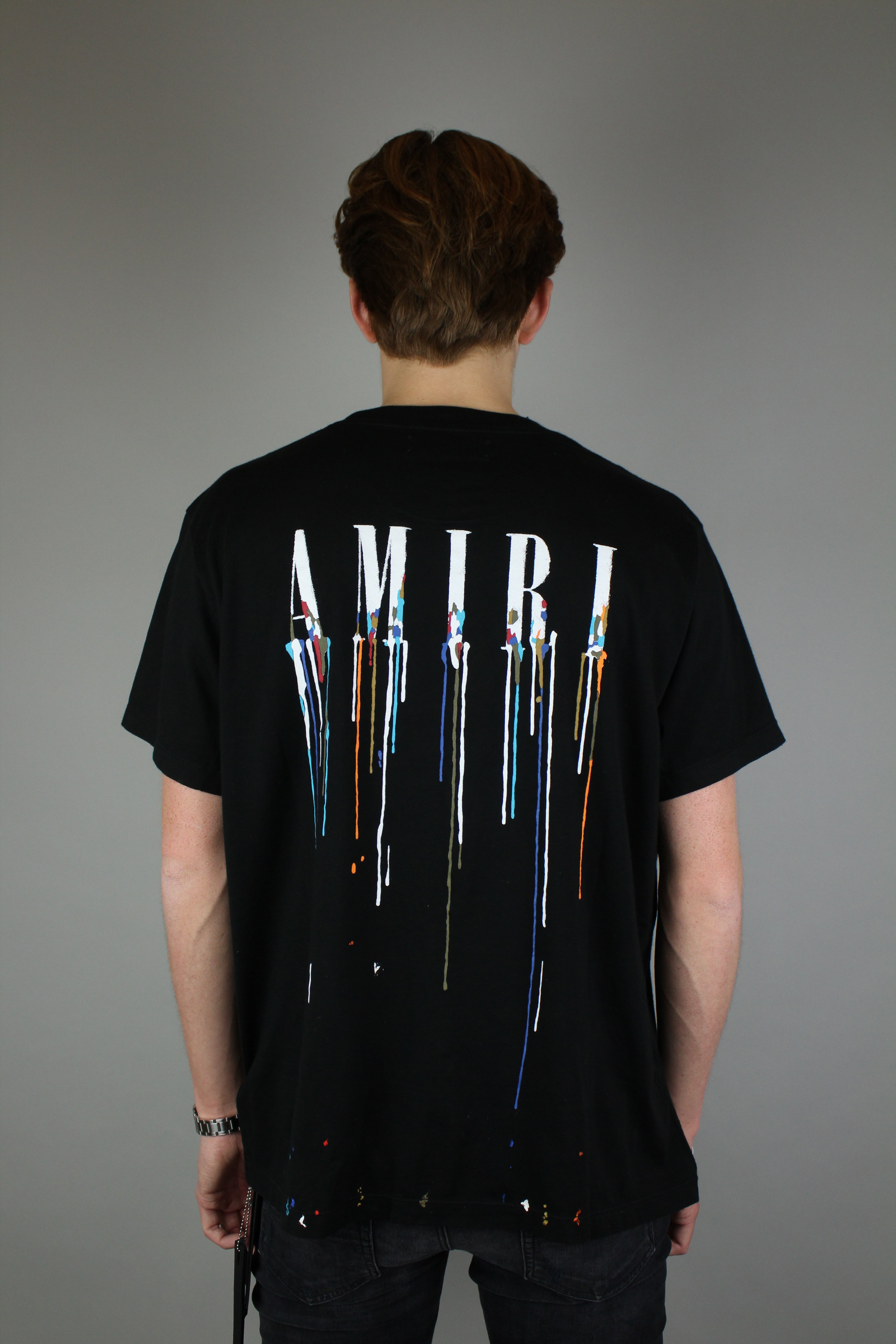 Amiri Paint Drip Core Logo T-shirt 'Black'-9643393712458-The Attic