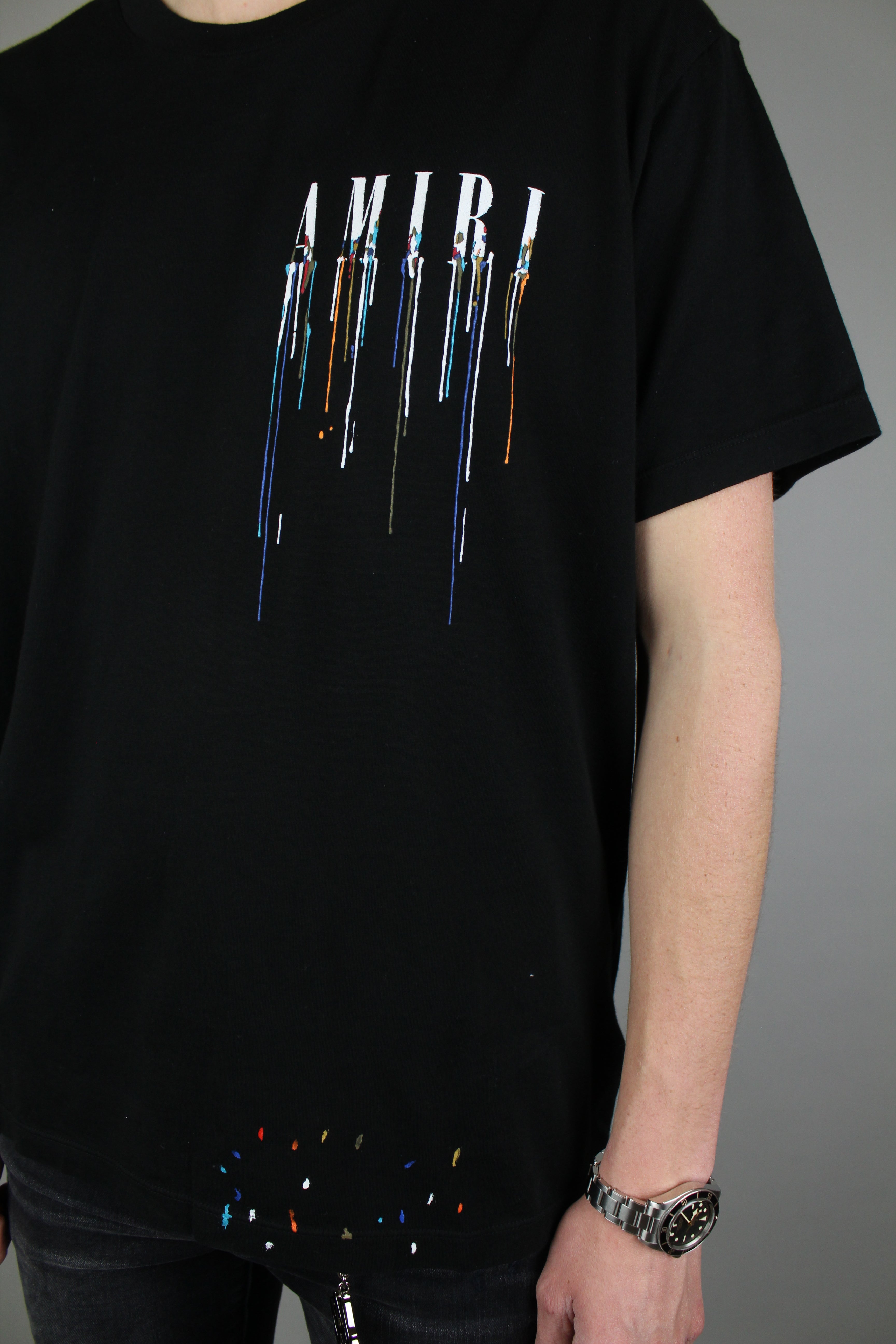 Amiri Paint Drip Core Logo T-shirt 'Black'-9643393712458-The Attic