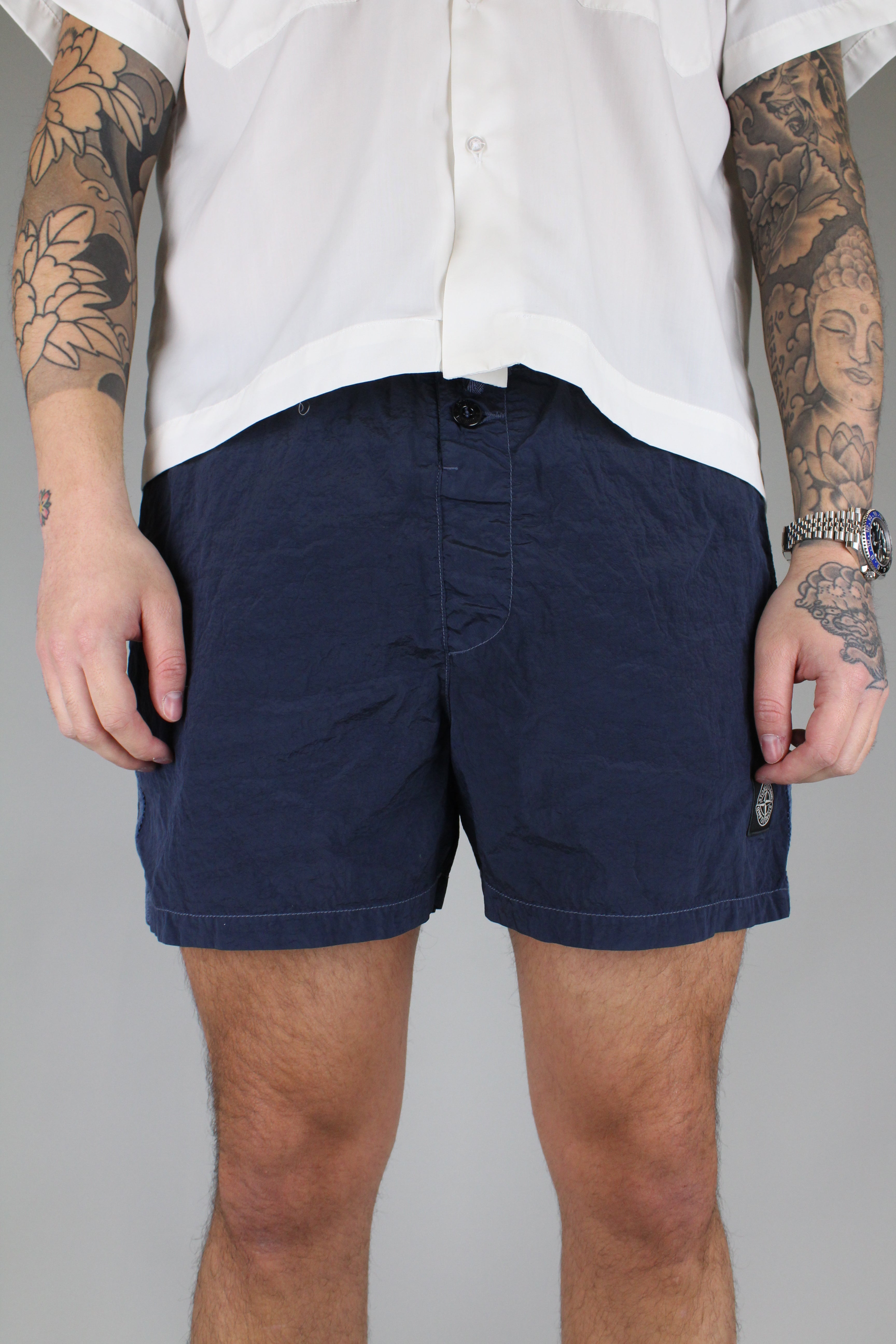 Stone Island Compass Logo Swim Shorts 'Navy Blue'-8747861115210-The Attic