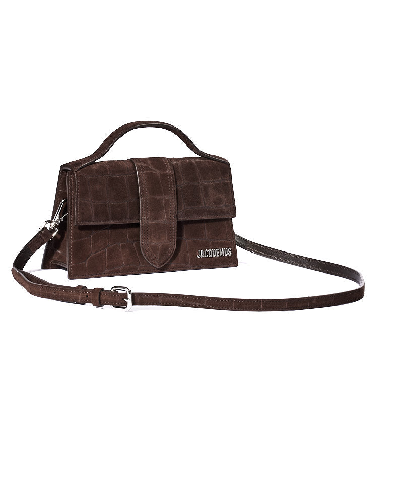 Jacquemus Le Grand Bambino 'Crocodile Dark Brown'