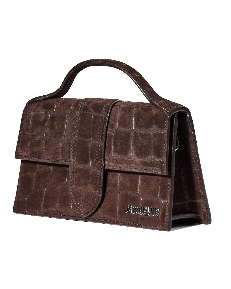 Jacquemus Le Grand Bambino 'Crocodile Dark Brown'