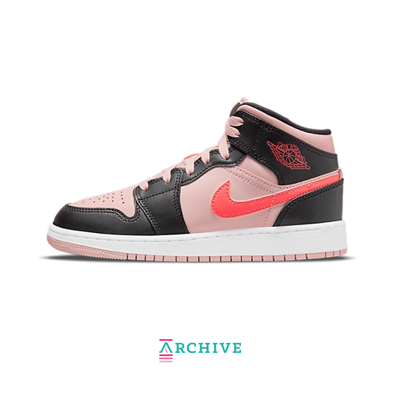 Jordan 1 Mid 'Black Pink Crimson' (GS) - Size 39 (ARCHIVE)