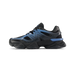 Side view of a black New Balance 9060 sneaker with a blue gradient N logo and chunky black sole, toe pointing left