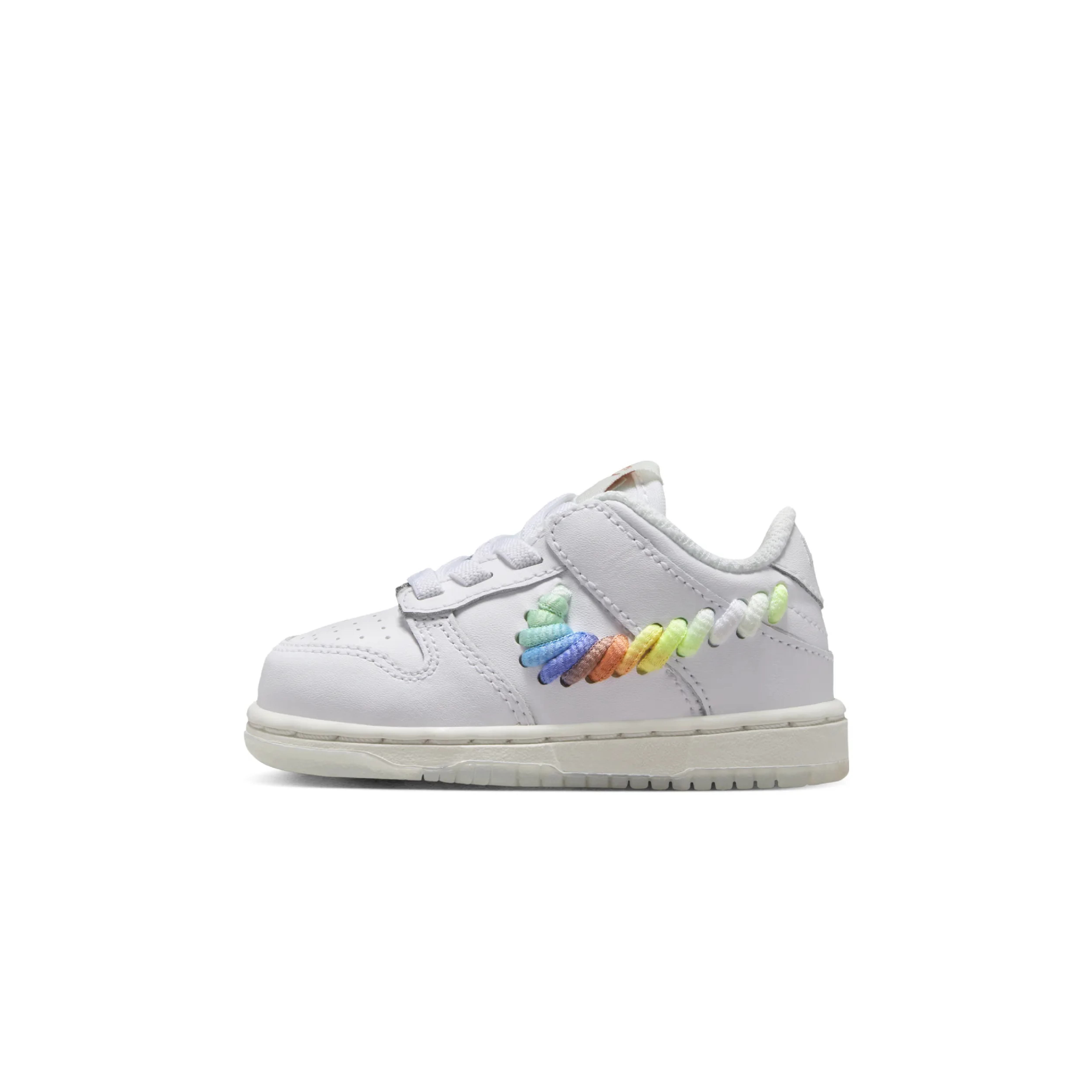 Nike Dunk Low SE Rainbow Lace Swoosh 'White' (TD)-10002387566922-The Attic
