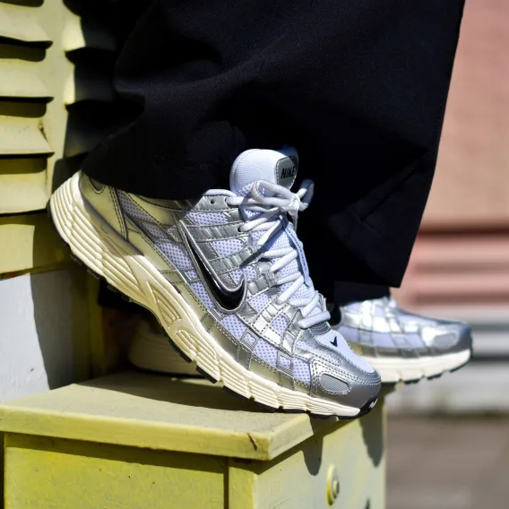 Nike P-6000 'White Metallic Silver Flat Silver Black'