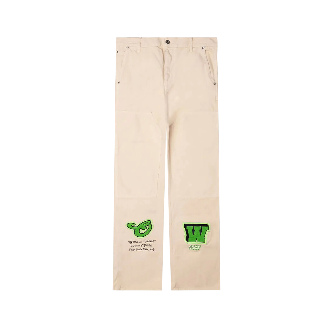 Off-White Straight Leg Varsity Hammer Flare Denim Jeans 'White/Green'