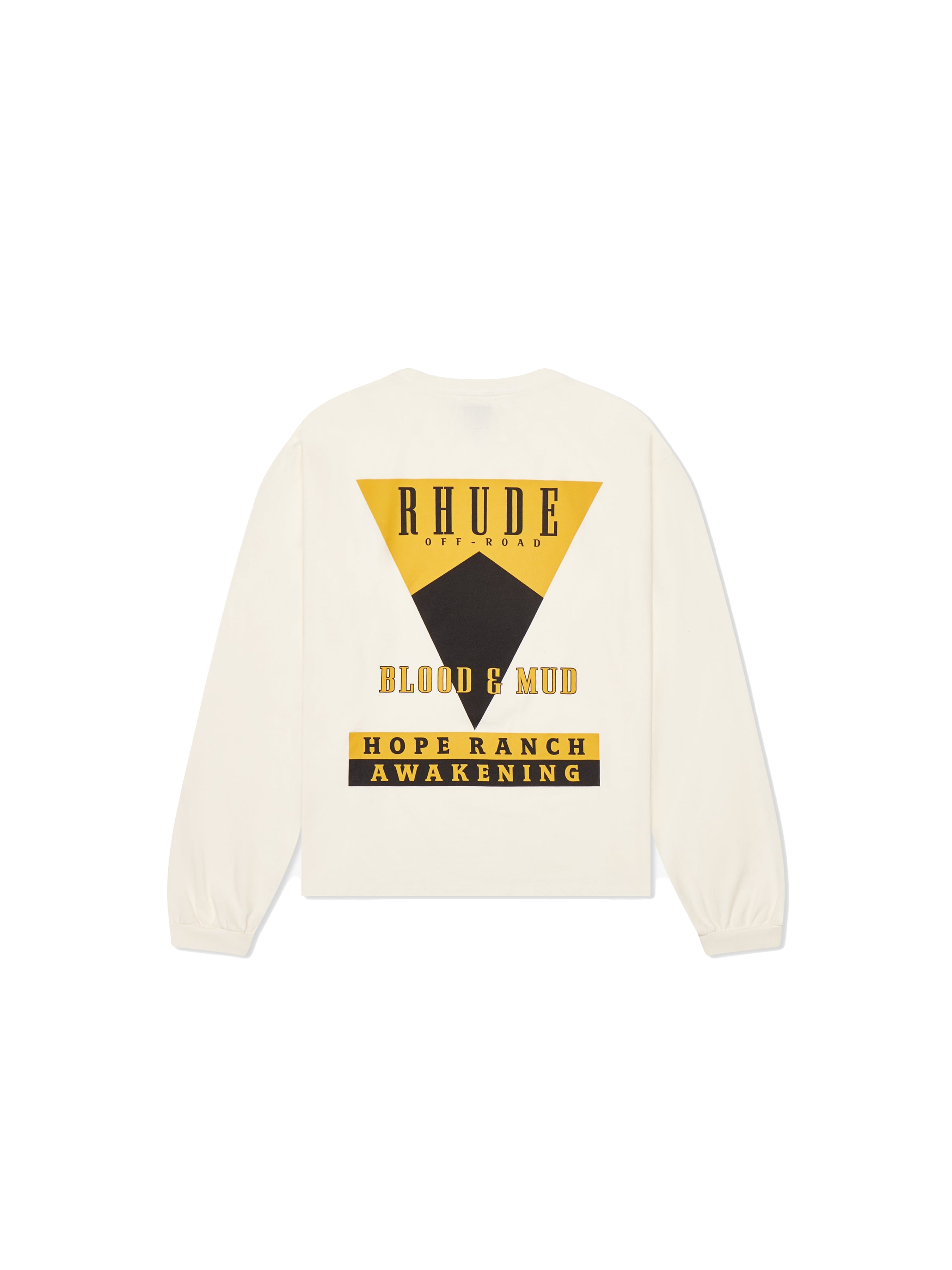 Rhude Blood And Mud Long Sleeve Tee 'White'-9348775182666-The Attic