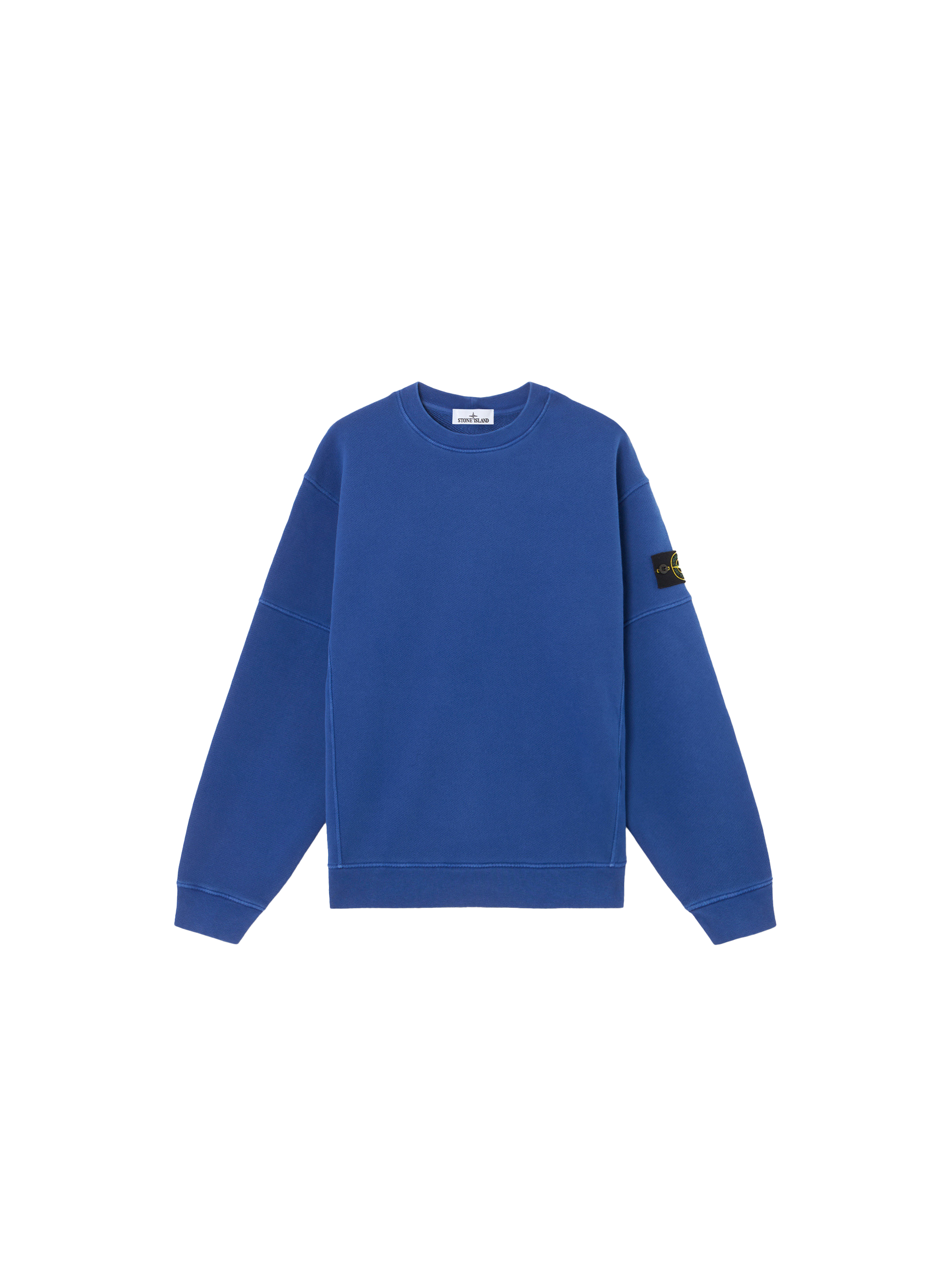 Stone Island Felpa Fleece Crewneck Old Effect 'Bright Blue'-10028217631050-The Attic