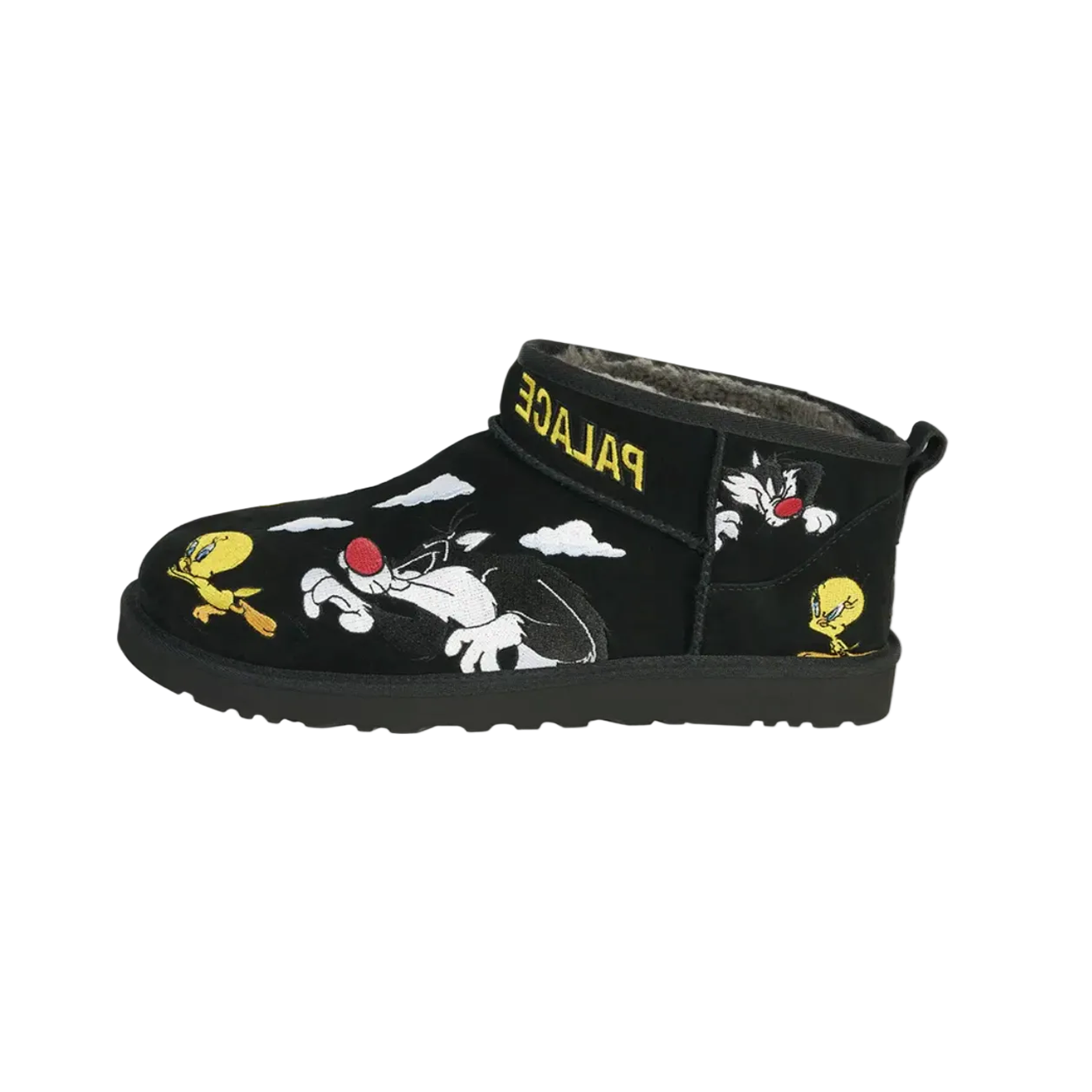 ugg classic ultra mini boot palace x looney tunes black – premium suede boot with plush sheepskin lining, cozy streetwear style at the attic