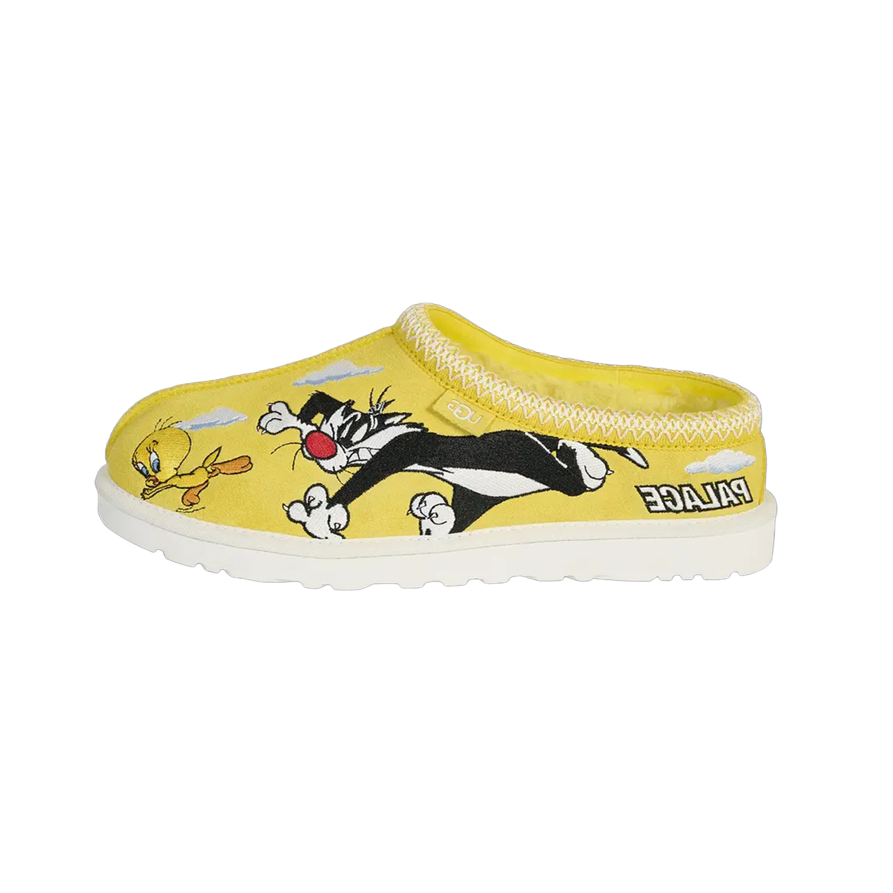 ugg tasman slipper palace x looney tunes yellow – premium suede slipper with plush sheepskin lining, cozy streetwear style at the attic