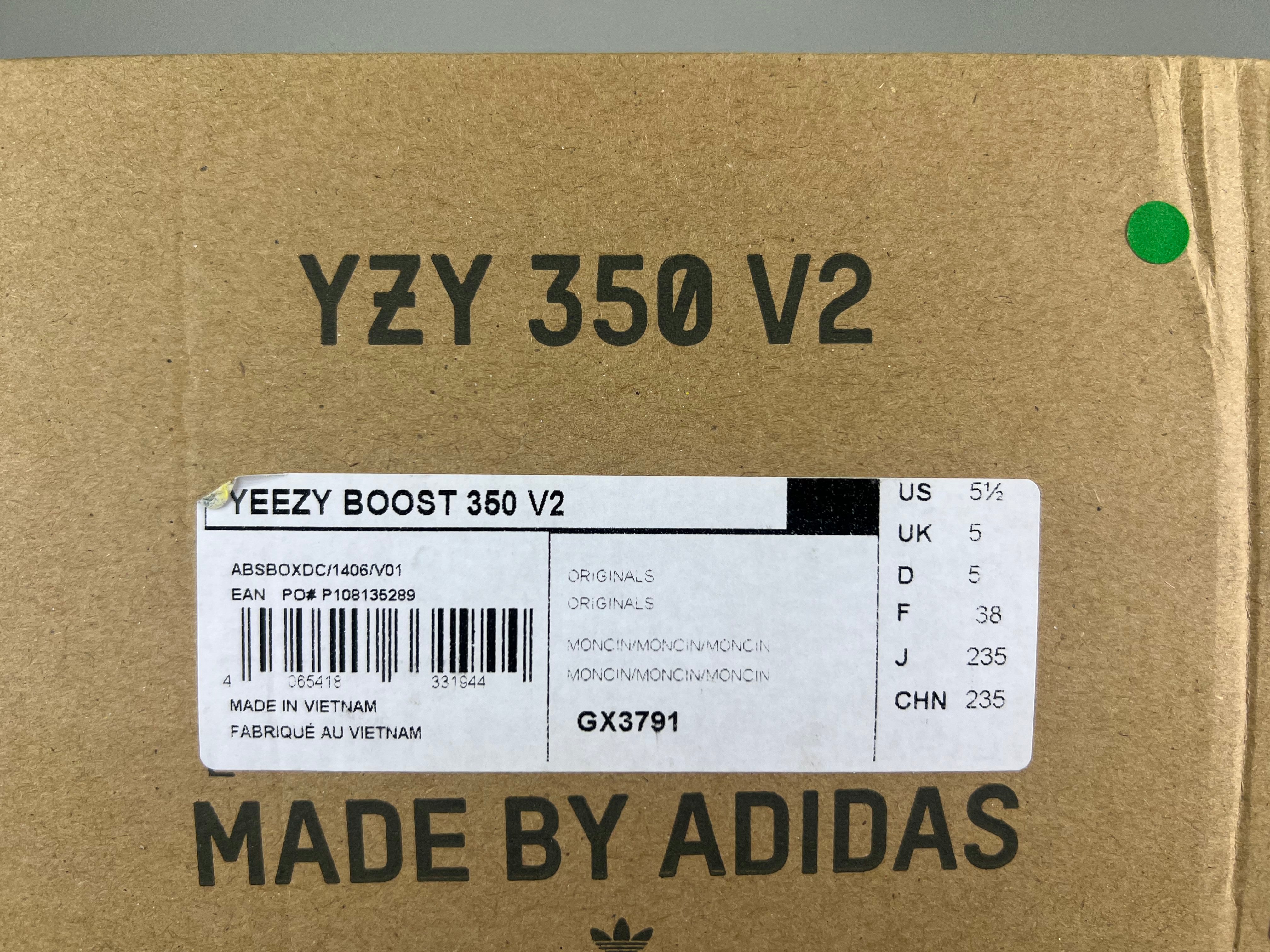 adidas Yeezy Boost 350 V2 'Mono Cinder' - Size 38 (ARCHIVE)