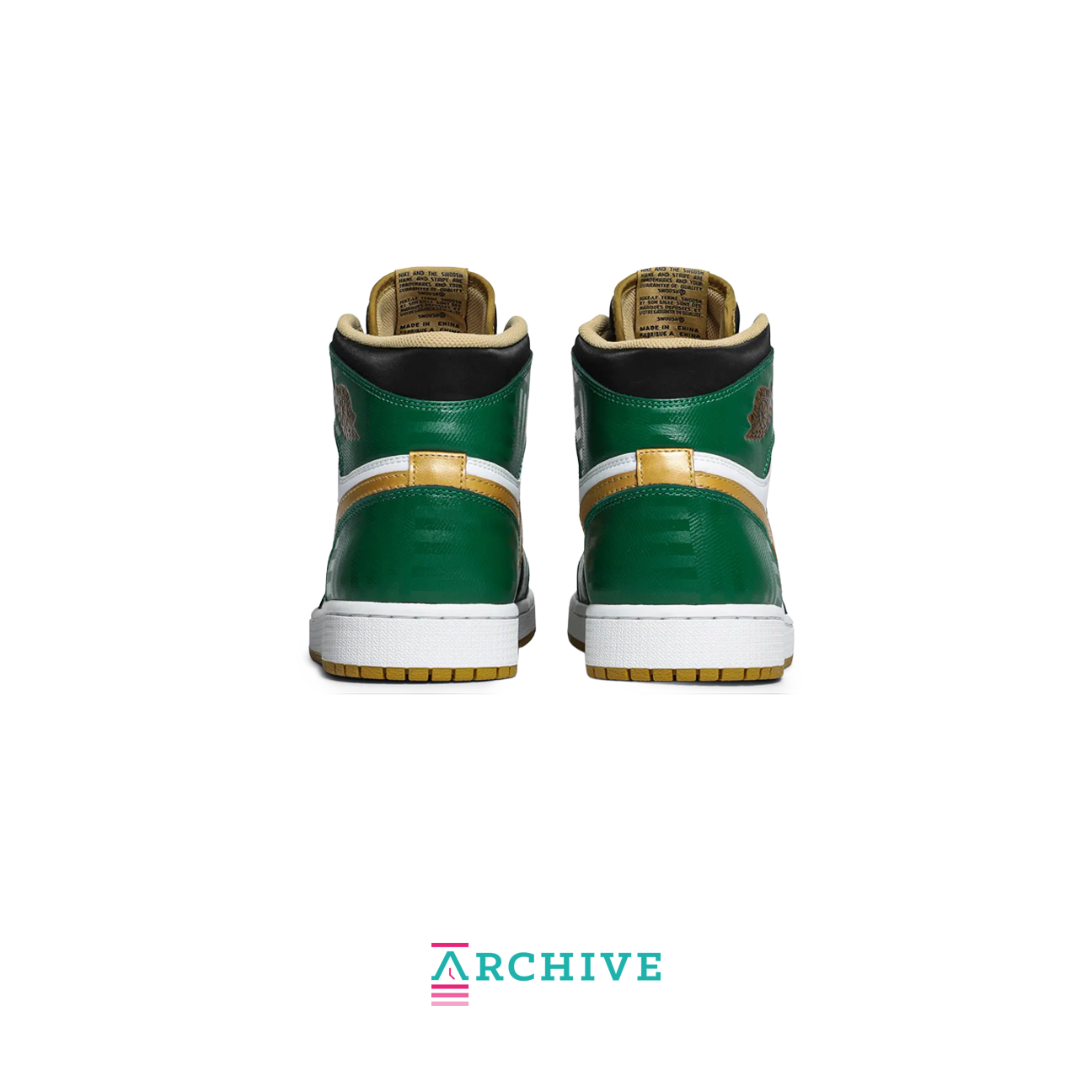 Air Jordan 1 High OG Celtics sneaker with green and black leather upper and classic Air Jordan branding