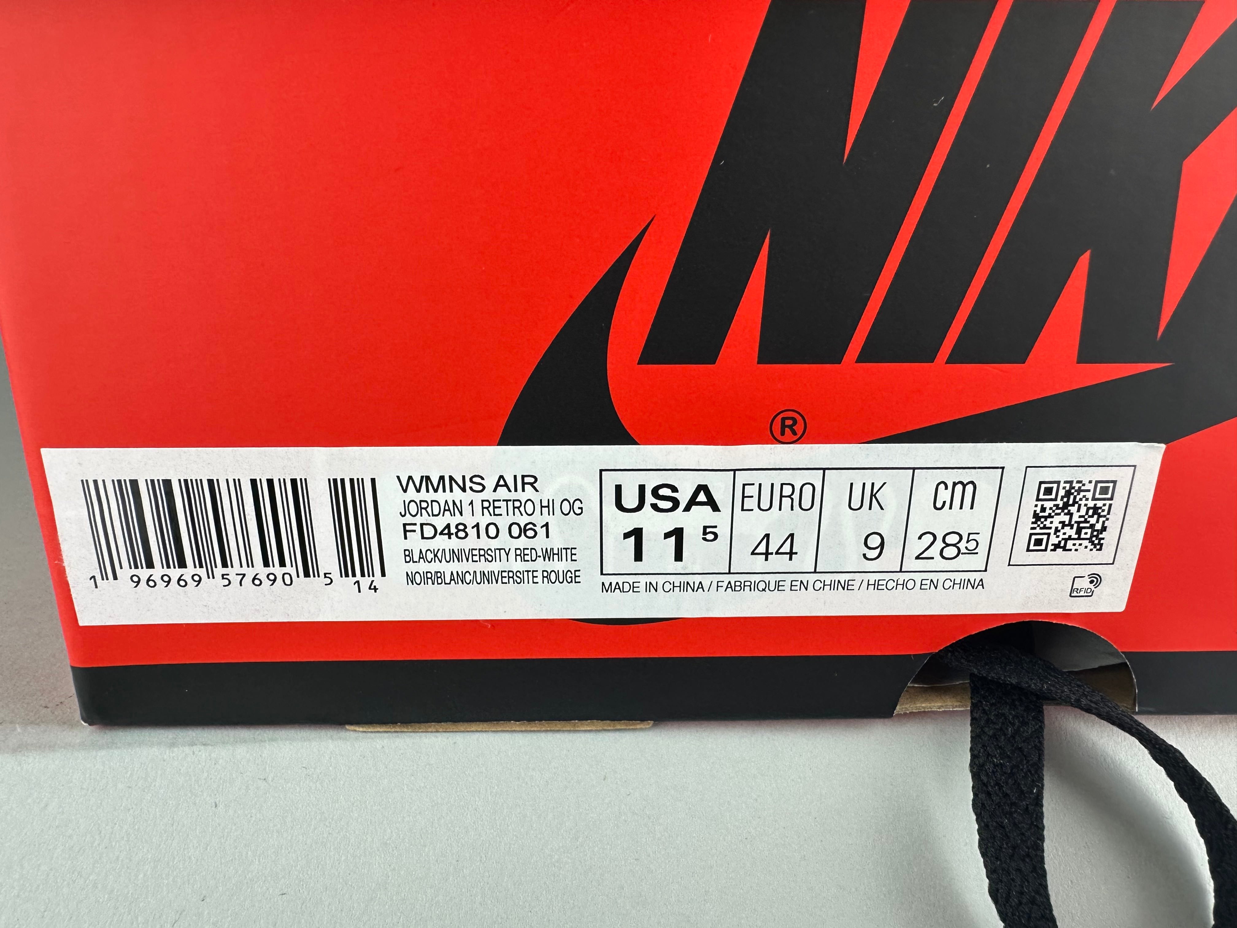 Wmns Air Jordan 1 Retro High OG 'Satin Bred' (2023) - Size 44 (ARCHIVE)