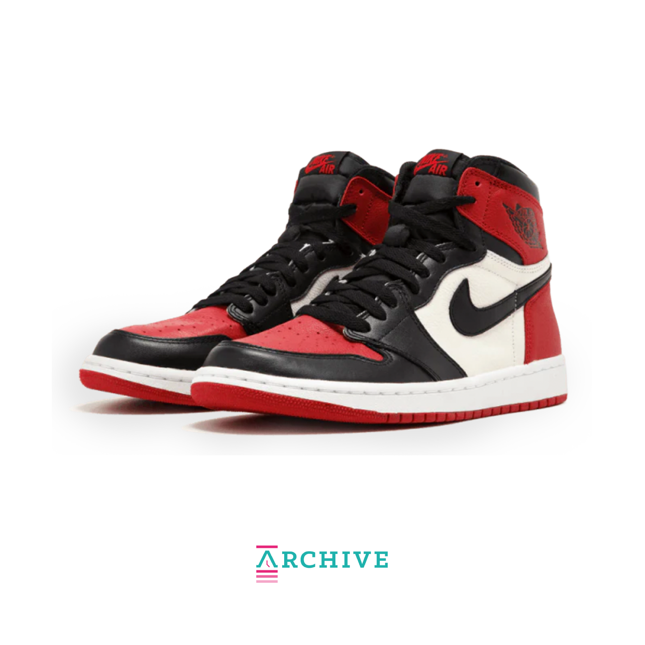 Air Jordan 1 Retro High OG Bred 555088-610 with black and varsity red leather upper, classic high-top silhouette