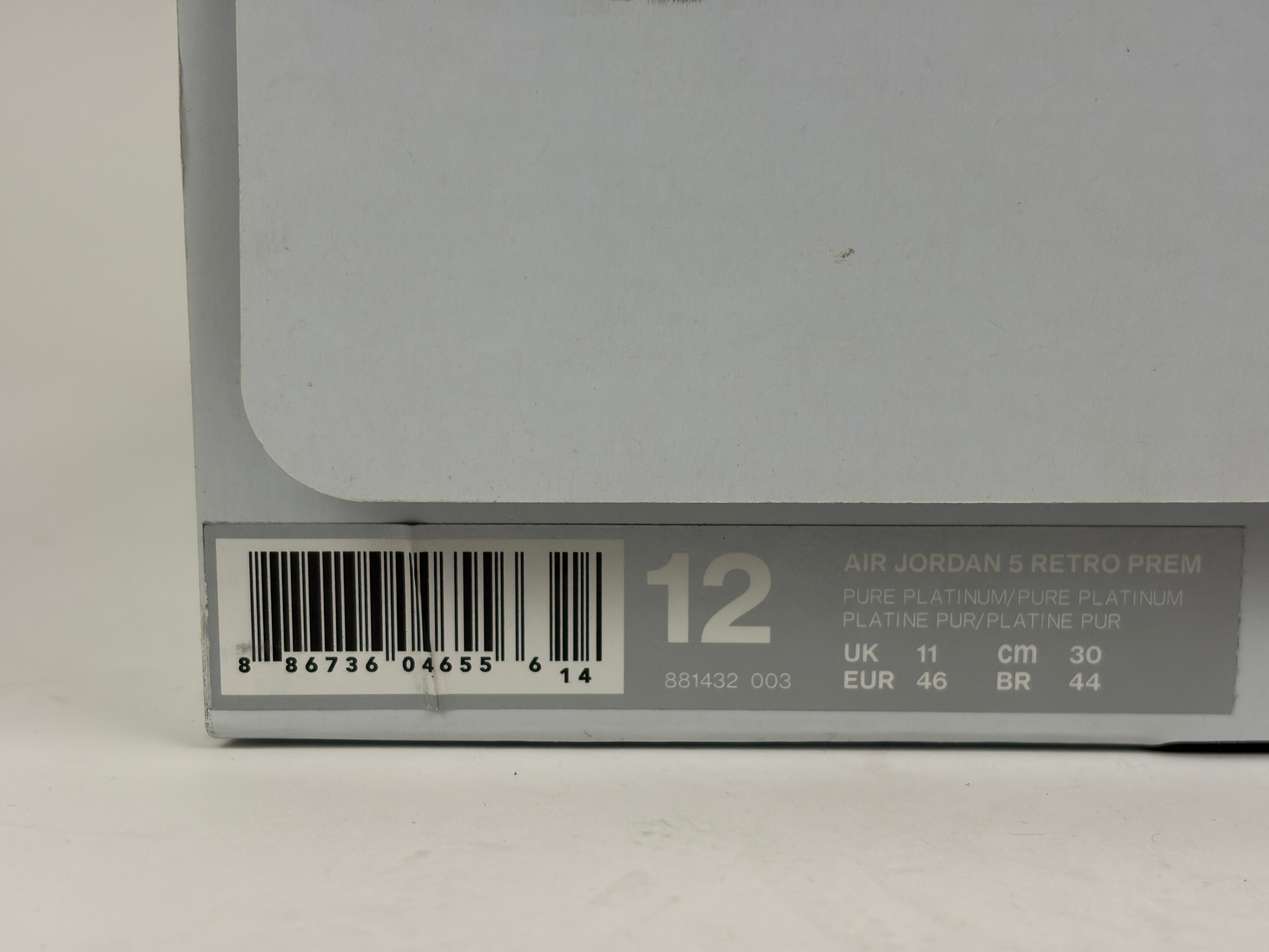 Air Jordan 5 Retro Premium 'Pure Platinum' - Size 46 (ARCHIVE)