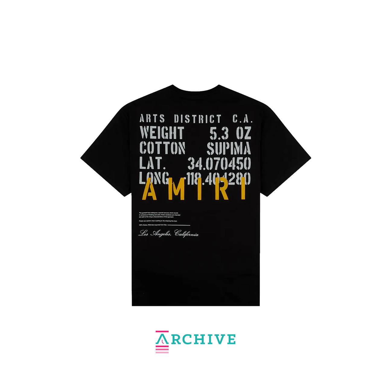 Amiri Military Specs Stencil Tee 'Black' - Size M (ARCHIVE)