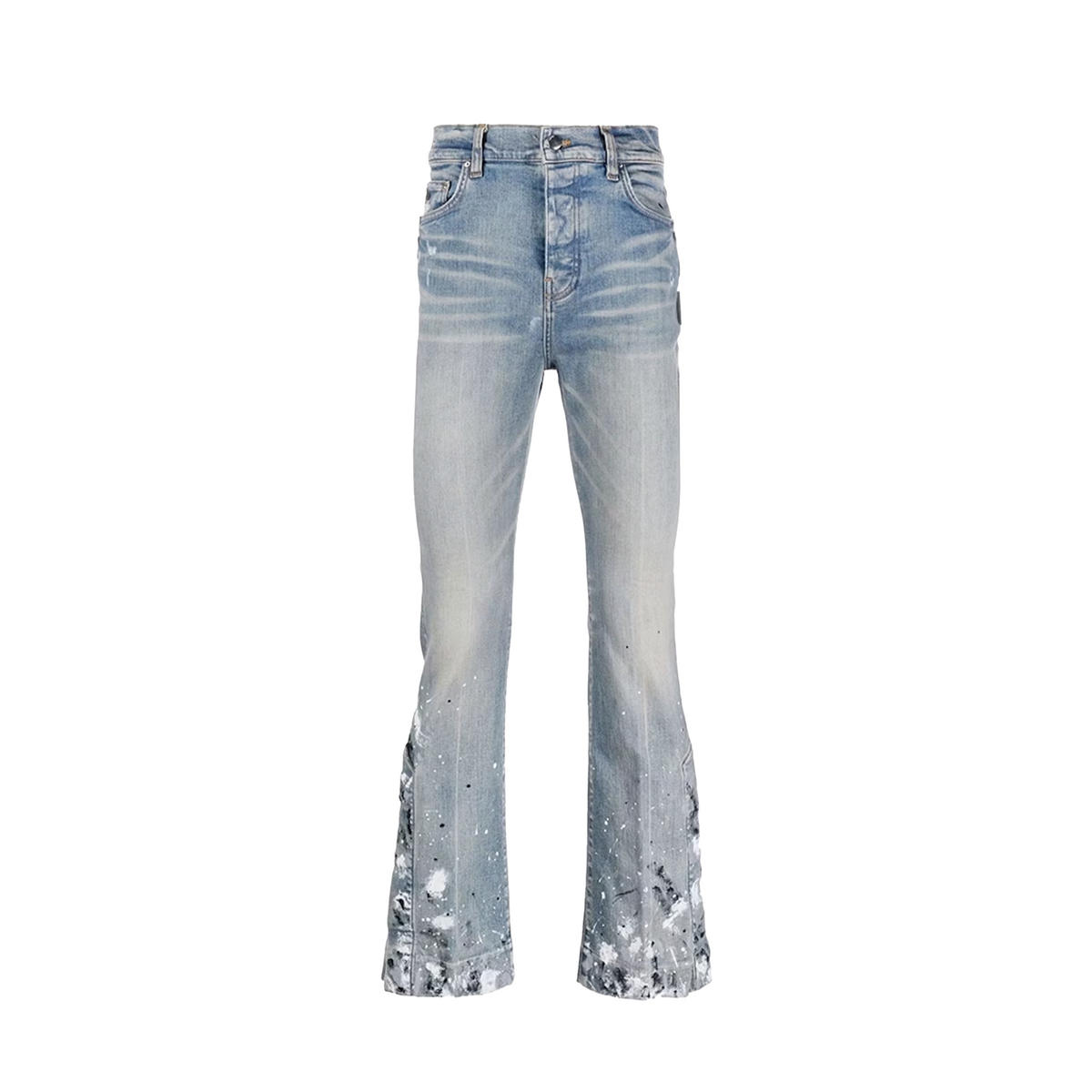 Amiri Paint Splatter Flare Jeans 'Clay Indigo' | The Attic