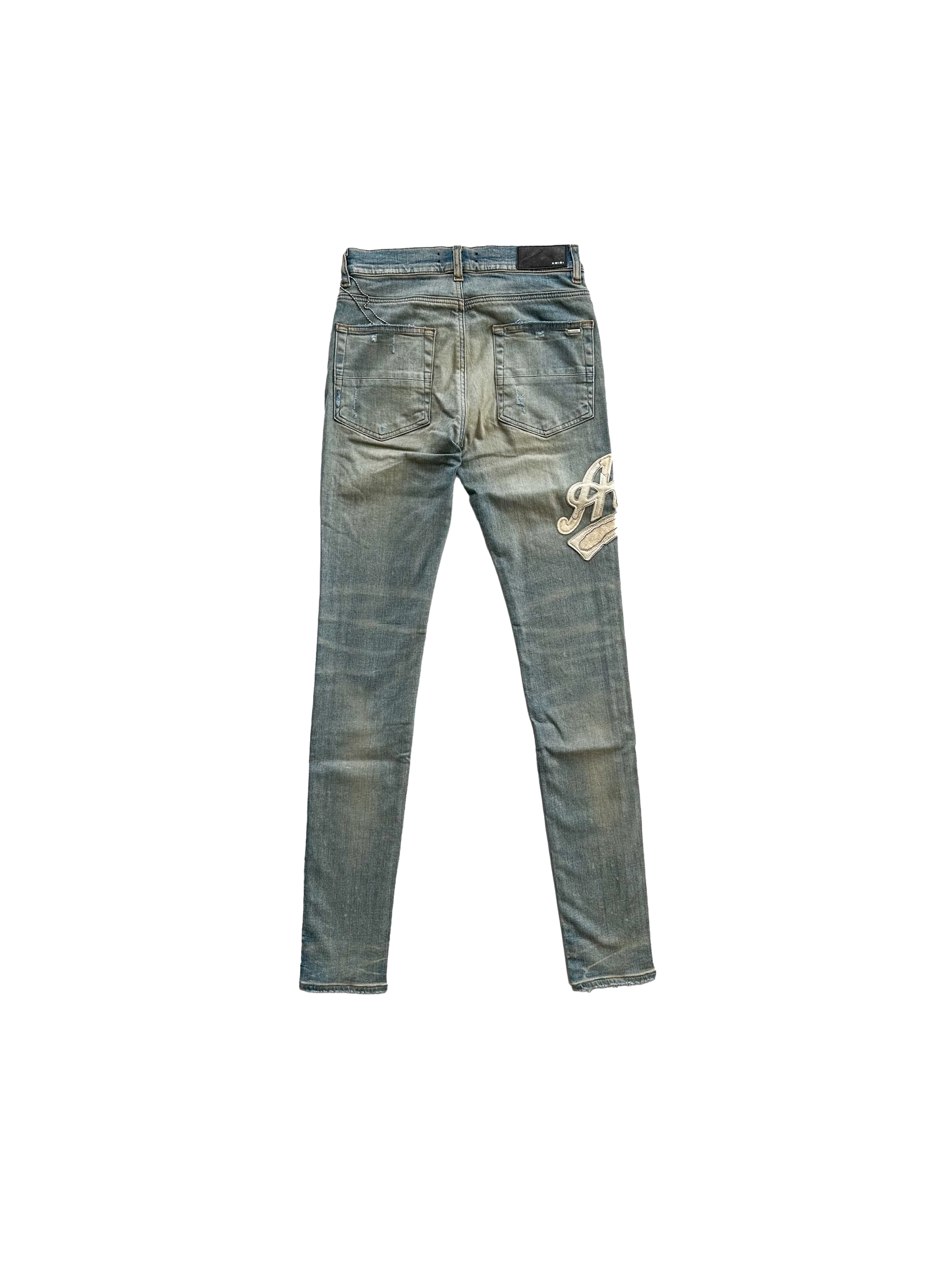 Amiri Varsity Applique Logo Jeans 'Clay Indigo'-9644377702730-The Attic