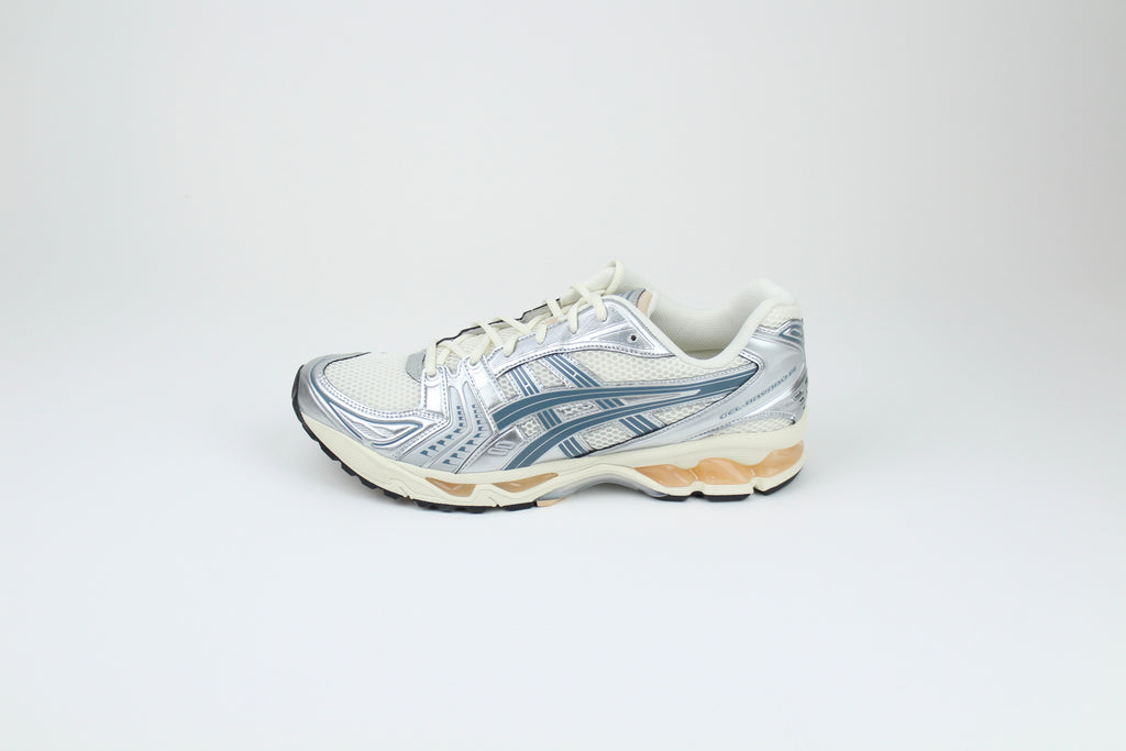 ASICS Gel-Kayano 14 Cream & Ironclad – Vintage Running Sneakers, Mesh and Synthetic Lifestyle Trainers, Retro Performance Shoes