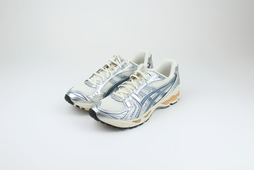 ASICS Gel-Kayano 14 Cream & Ironclad – Vintage Running Sneakers, Mesh and Synthetic Lifestyle Trainers, Retro Performance Shoes
