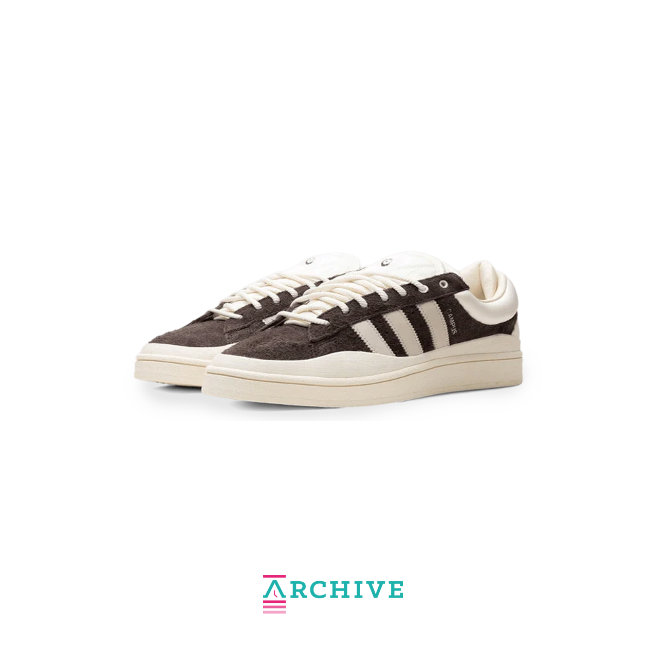 Bad Bunny x adidas Campus Deep Brown sneaker with suede upper tonal brown finish and signature Bad Bunny details
