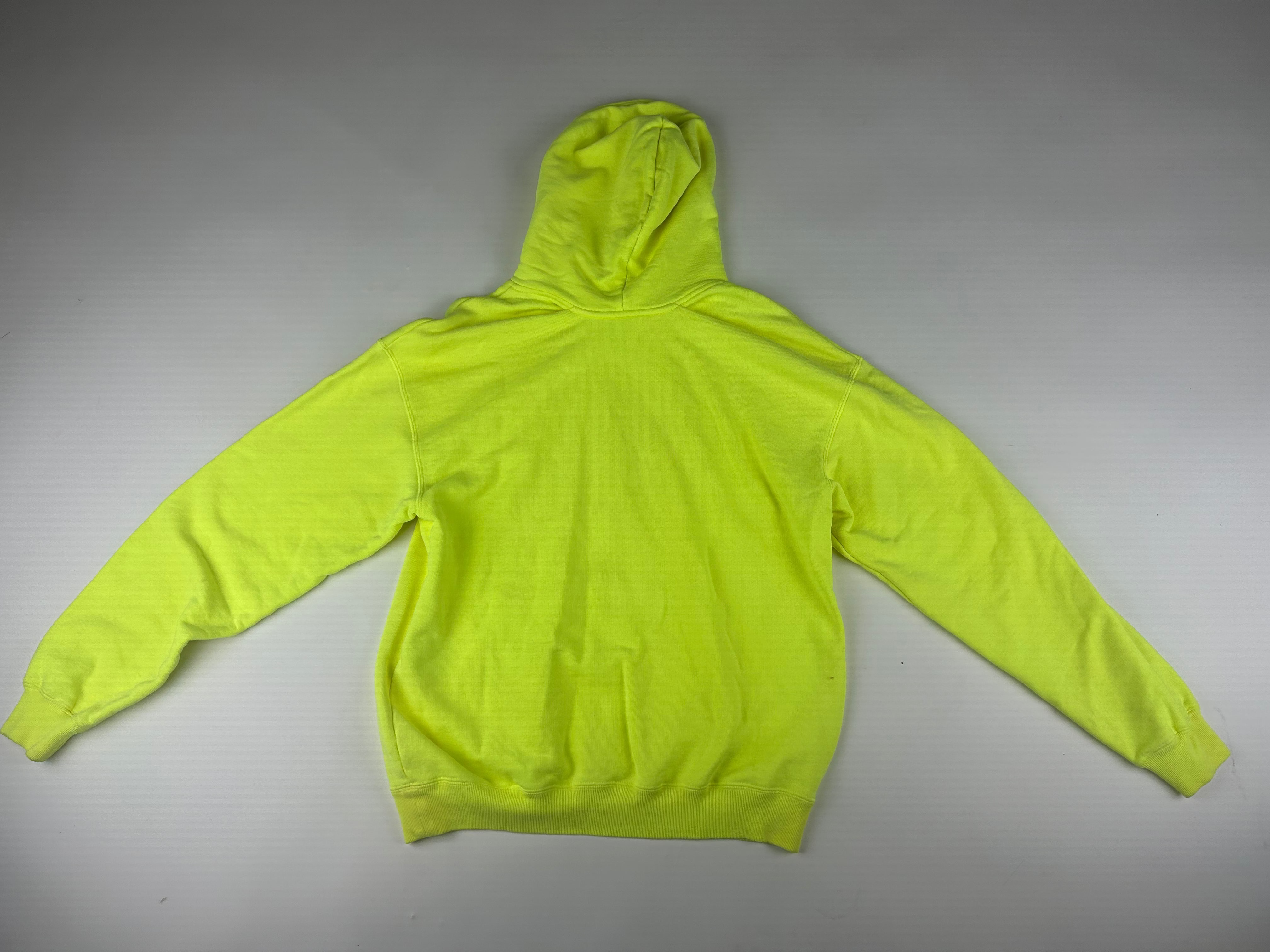 Balenciaga Neon Yellow Cotton Logo Printed Oversized Hoodie - Size XS (ARCHIVE)