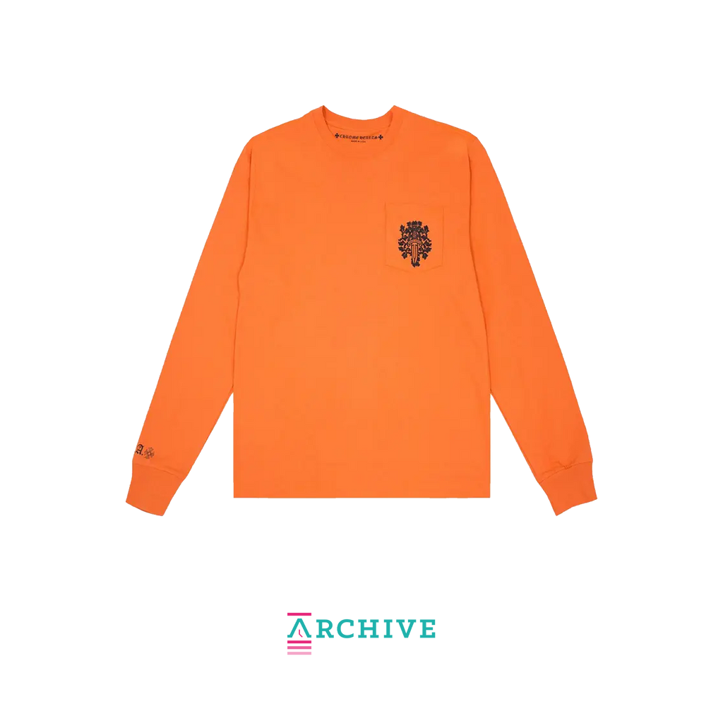 Chrome Hearts Vine Dagger Longsleeve T-Shirt 'Orange/Black' - Size M (ARCHIVE)-9568406143306-The Attic